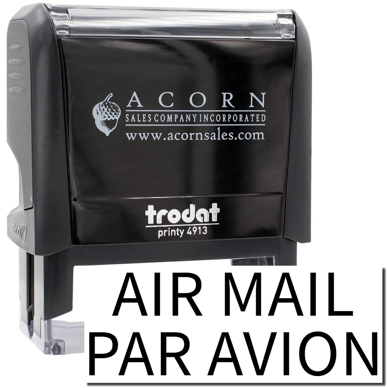Acorn Sales Trodat Printy 4913 stamp with AIR MAIL / PAR AVION for shipping and mailing labels.