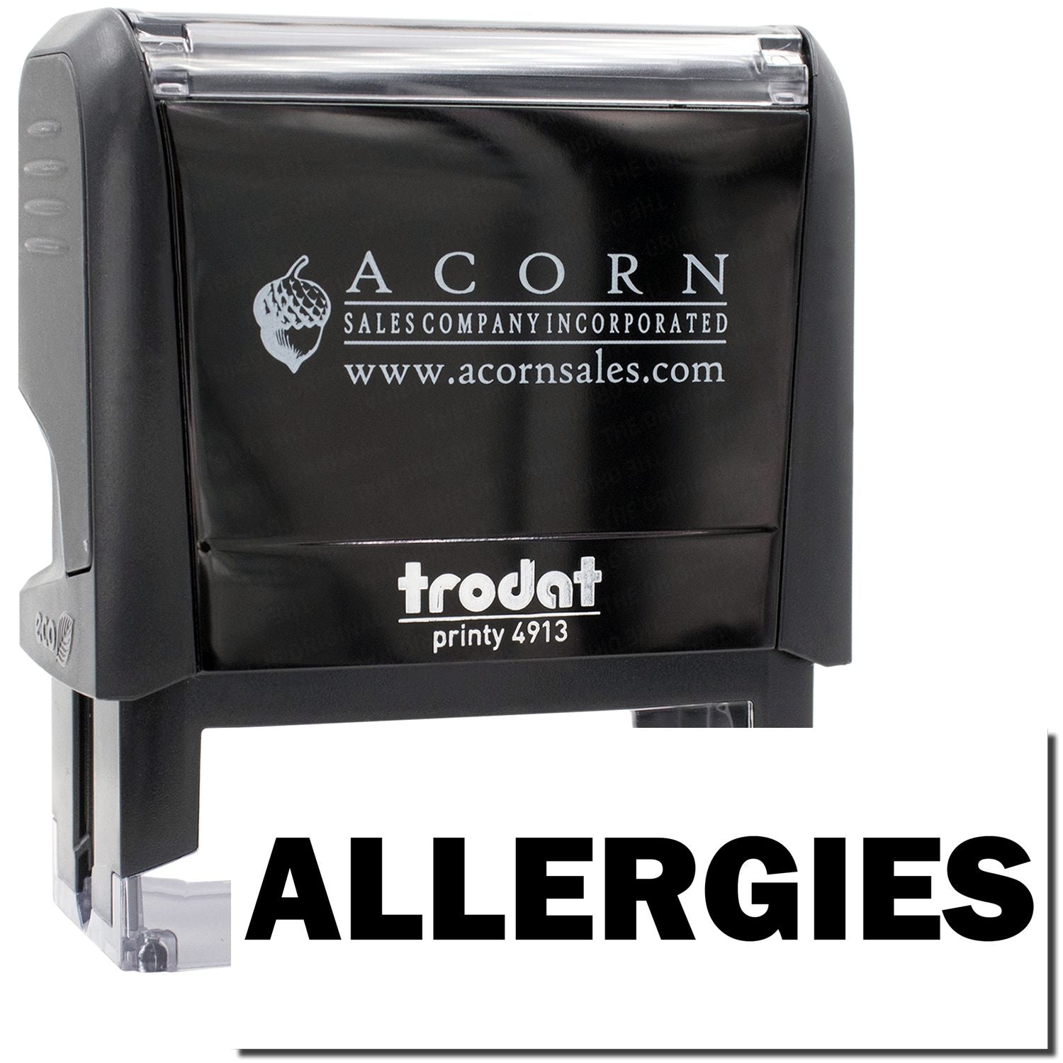 Acorn Sales Frodot Printy 4913 label stamp printing ALLERGIES for food safety allergy warning labeling