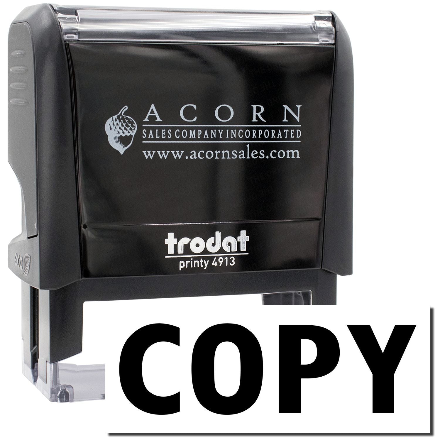 Acorn Sales Trodat Printy 4913 self-inking stamp with COPY label for business branding and document marking in office use