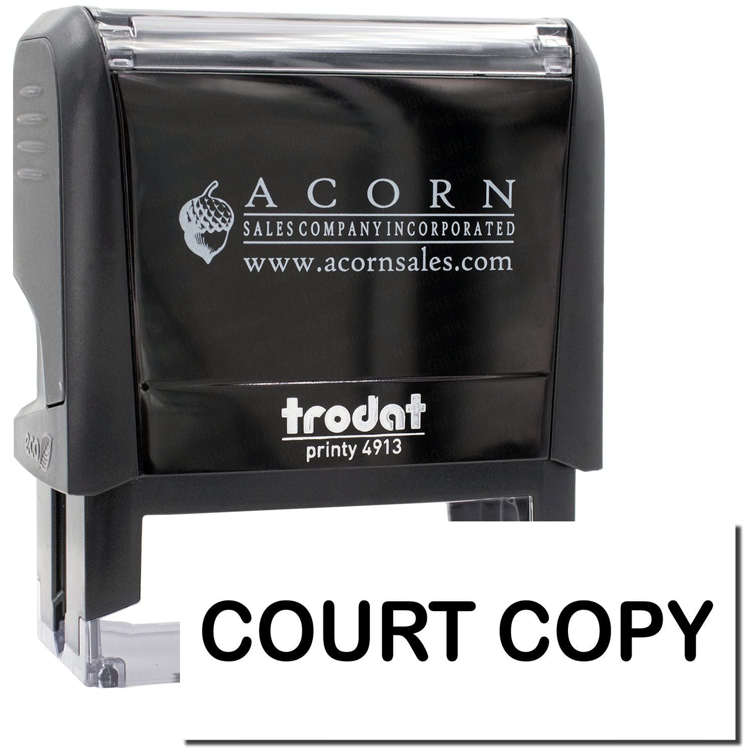 Acorn Sales Company Incorporated Court Copy stamp for official legal documents and courtroom copy certification.