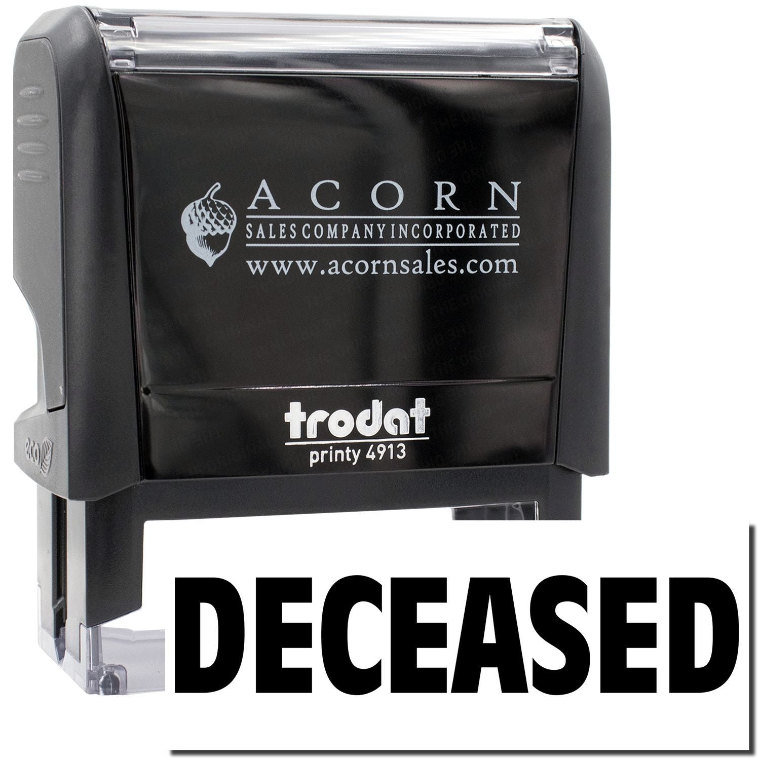 Acorn Sales Trodat Printy 4913 DECEASED office stamp for marking records