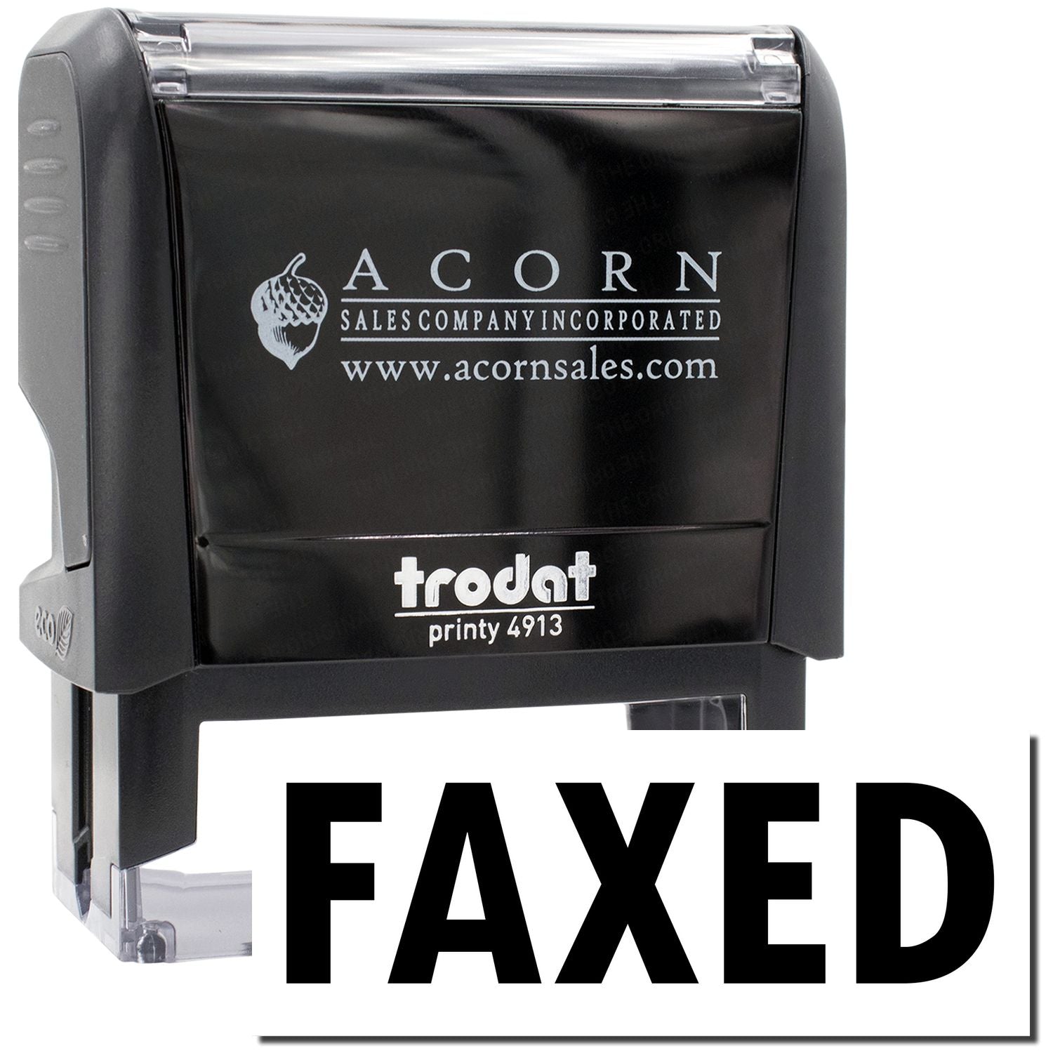 AcornSales.com Printy 4913 fixed stamp with company logo for marking documents and tracking outgoing mail