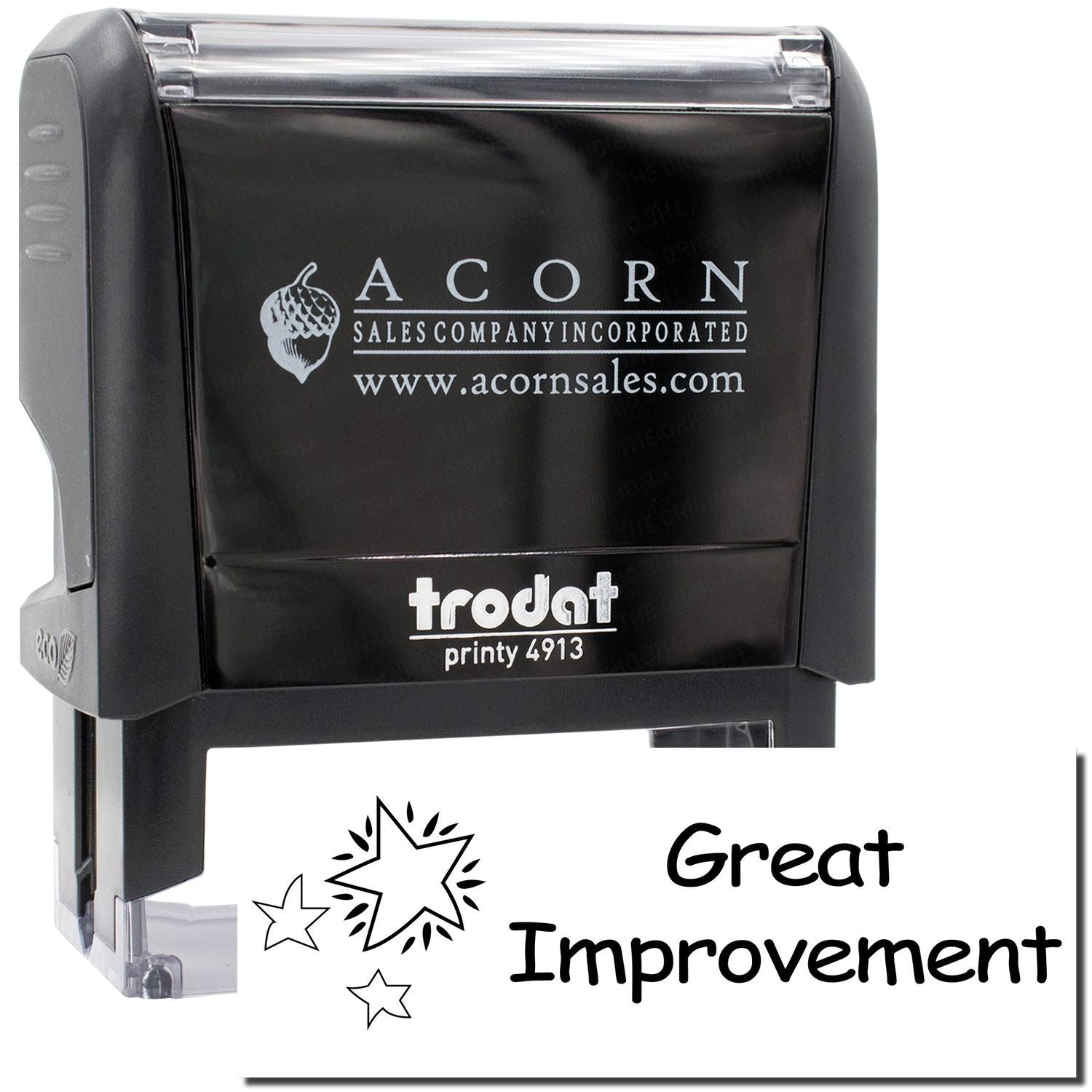 Acorn Sales Incorporated Printy 4913 stamp unit with Frodt branding and Great Improvement promotional label