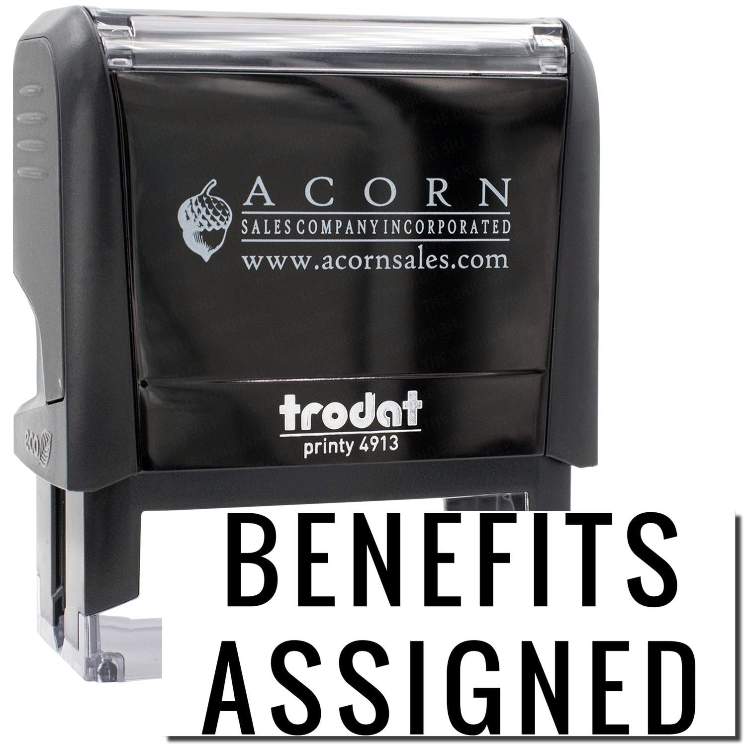 Acorn Sales Trodat Printy 4913 stamp applying Benefits Assigned for business forms, marketing records, official verification, compliance.