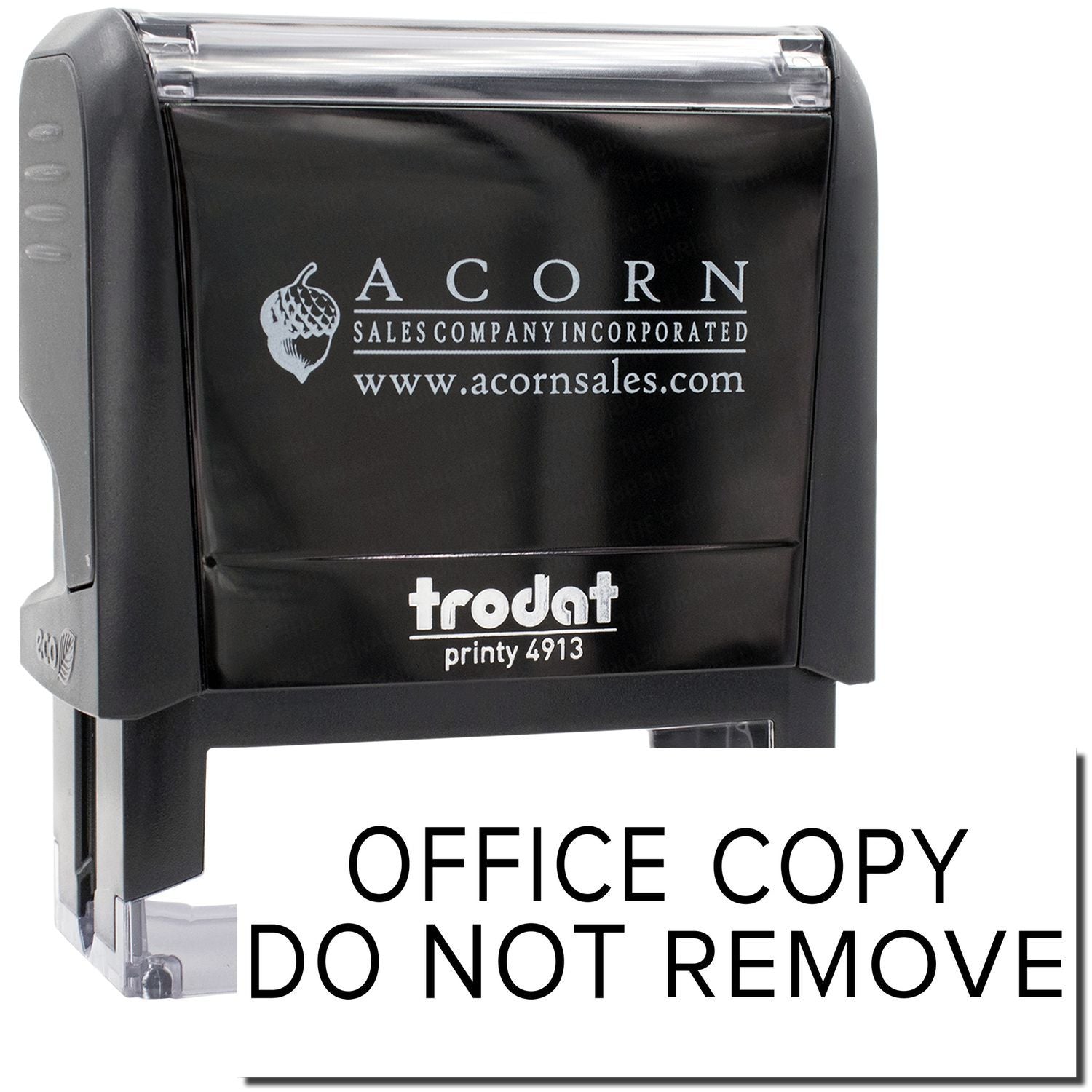 Acorn Sales office copy stamp with Do Not Remove marking and acornsales.com branding on printed label.