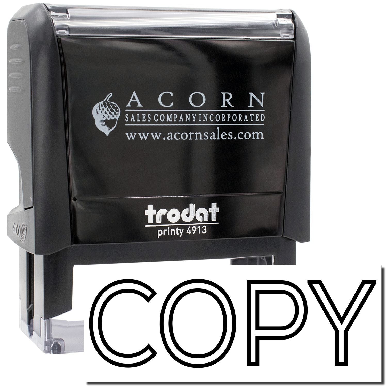 Acorn Sales Company Incorporated Trodat Printy 4913 ink stamp with 'Copy' for office document labeling and printing services