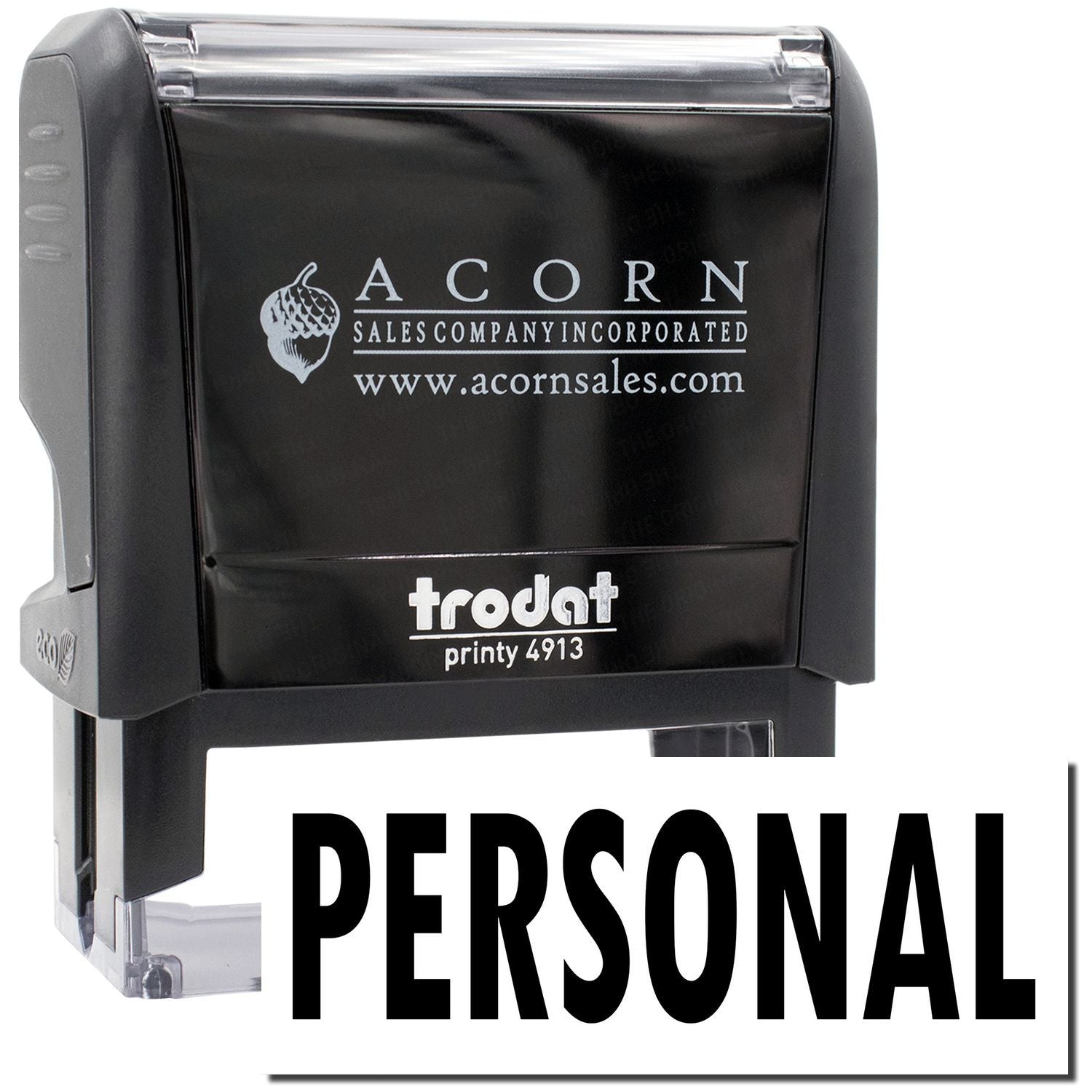Acorn Sales Printy 4913 self-inking stamp showing PERSONAL for labeling paperwork and office documents