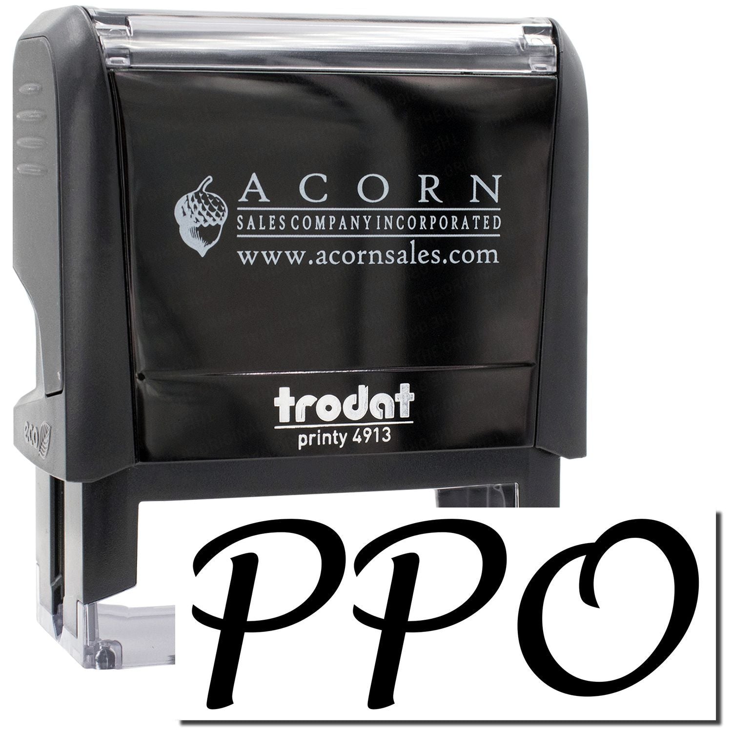 Trodat Printy 4913 self-inking stamp branded Acorn Sales Company Incorporated for fast professional document stamping and approvals
