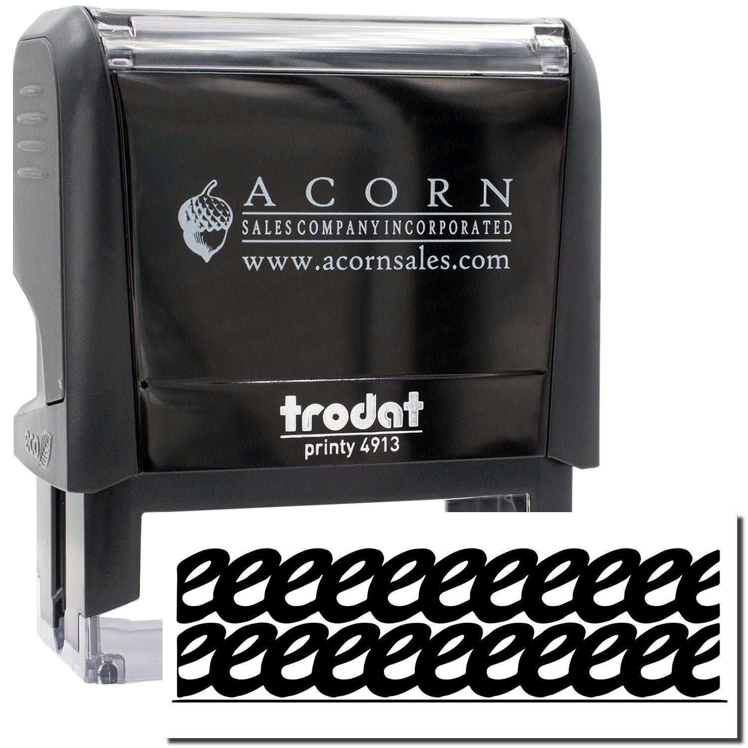 Acorn Sales Trodat Printy 4913 date stamp showing inked 2024 digits for shipping labels, billing, and document marking