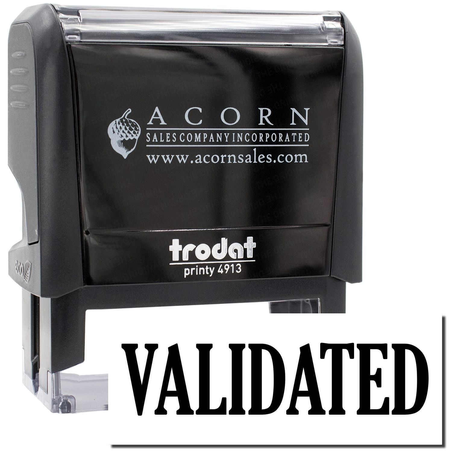 Validated stamp on Acorn Sales Company Incorporated imprint, showing print 4913 with acornsales.com branding for official document approval.