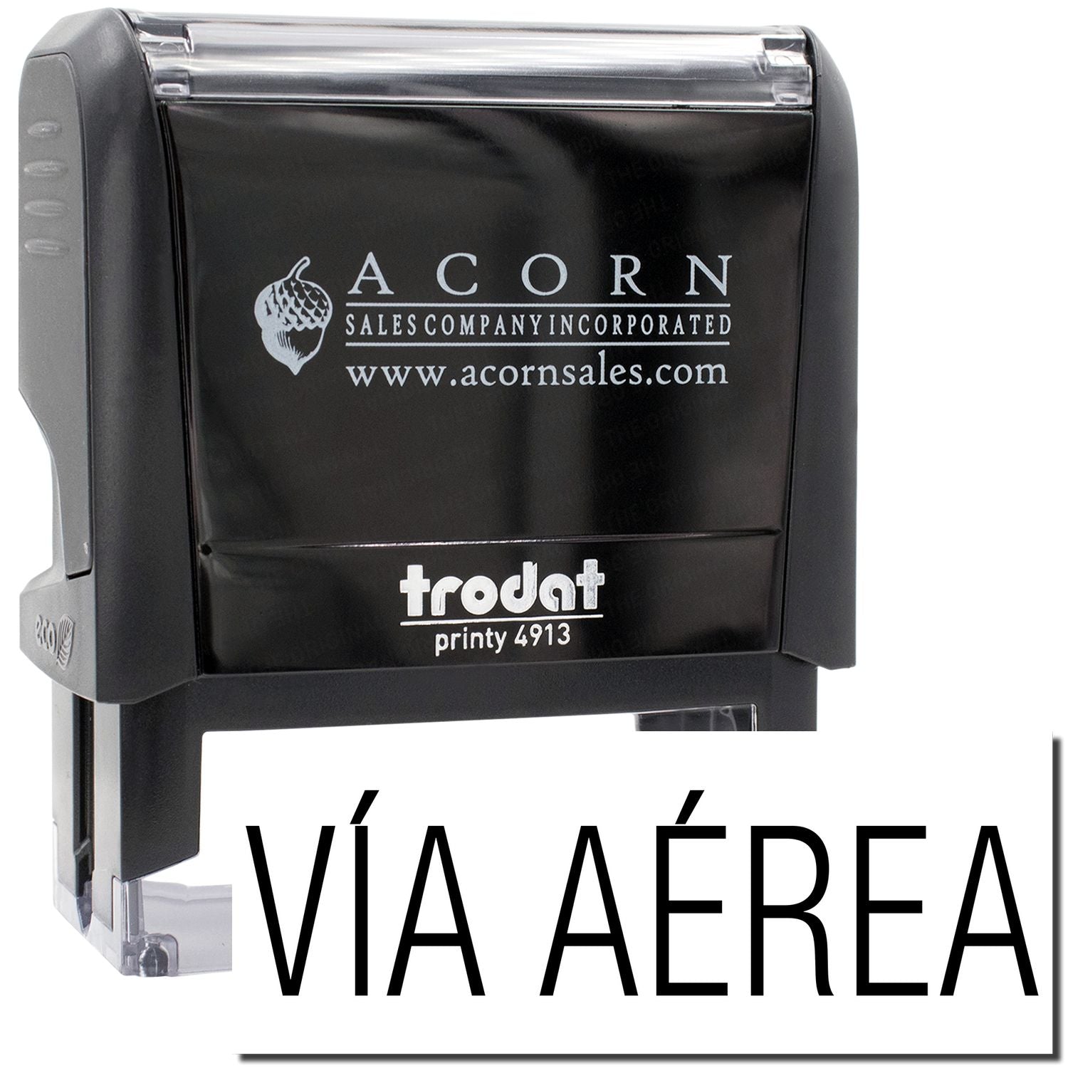 Acorn Sales AcornSales.com Printy 4913 stamp for VIA AREA shipping labels, showing Acorn Sales company mark.