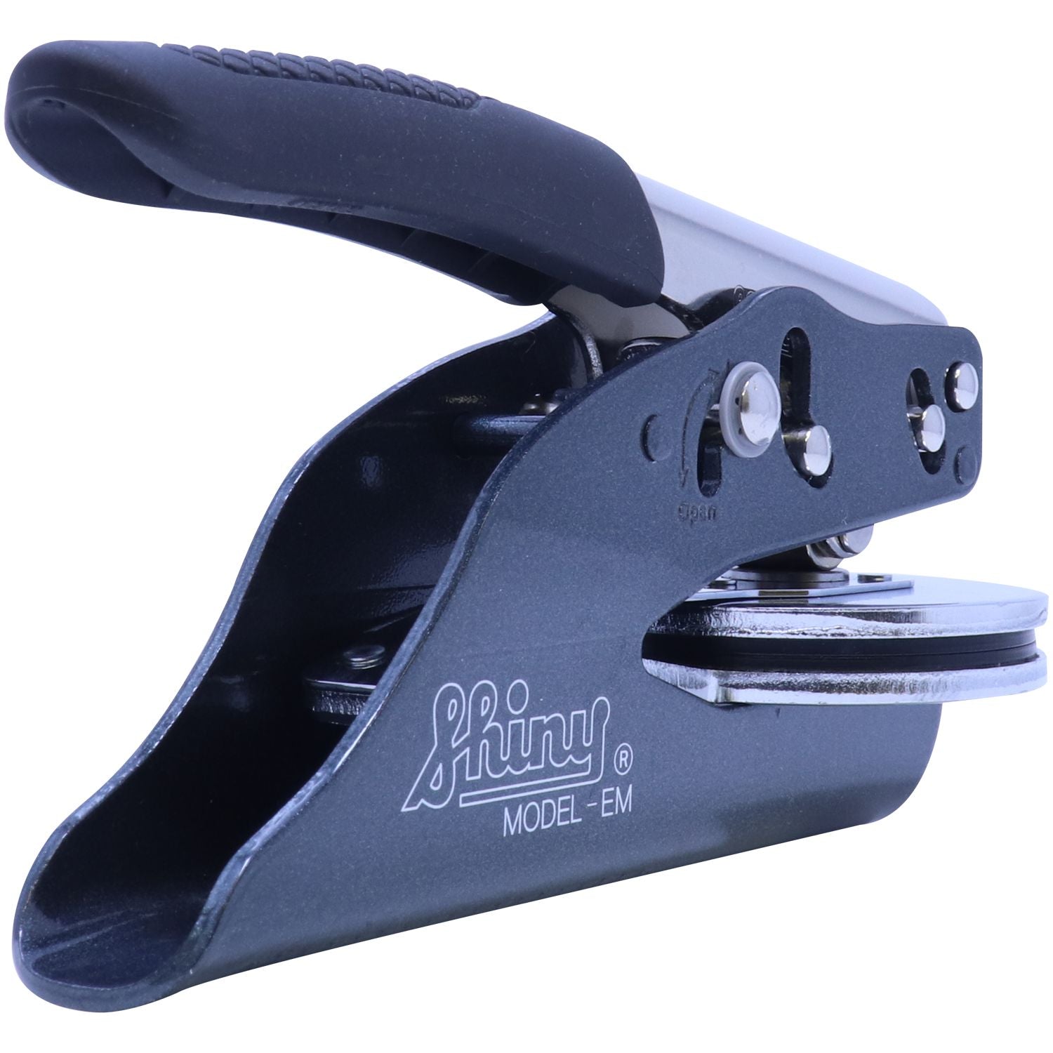 Shiny Model EM handheld badge press machine for making pin buttons and badges