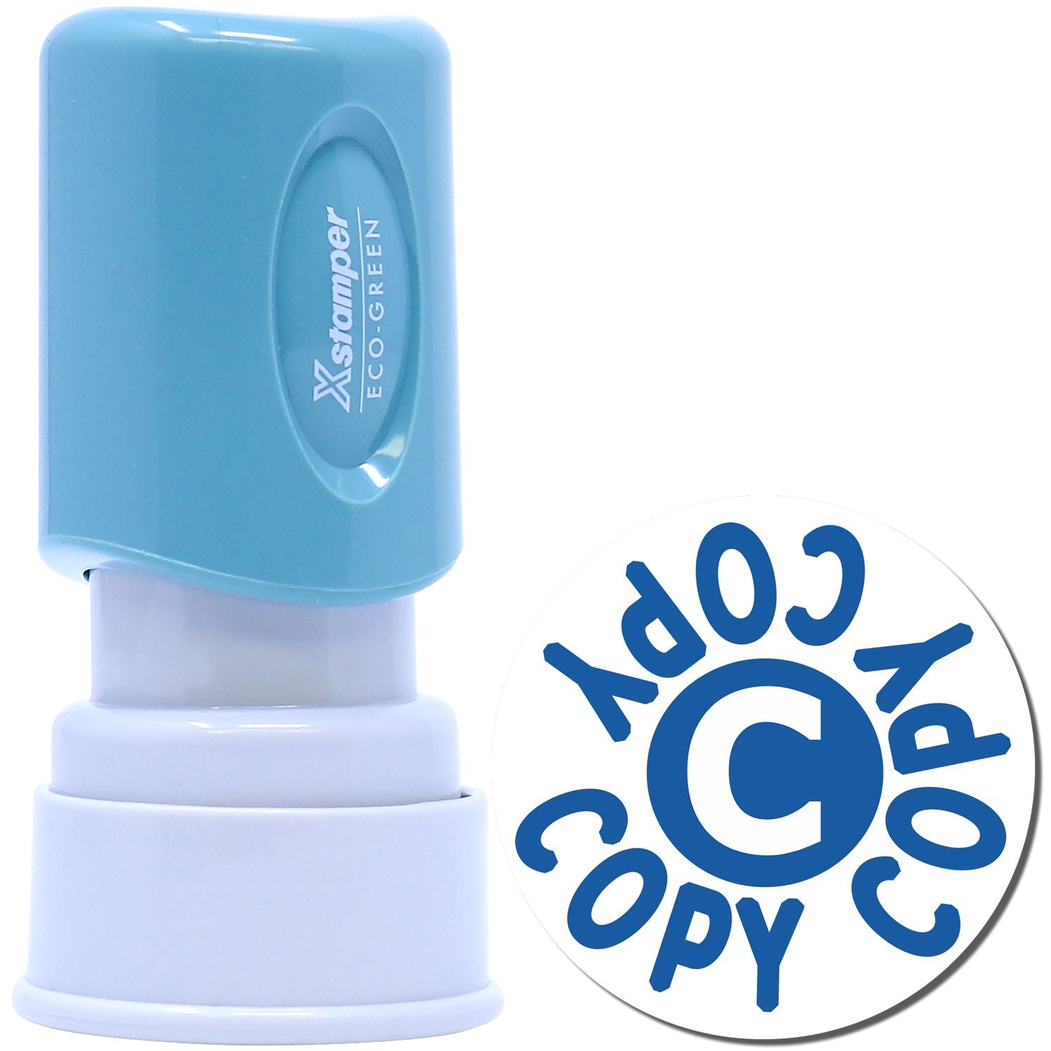 Round Blue Copy Xstamper Stamp