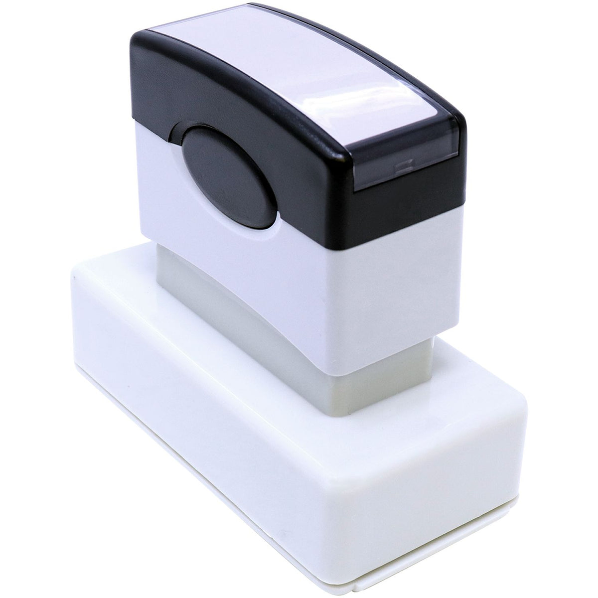 Countertop soap or sanitizer dispenser with black pump and clear top reservoir for hygienic liquid dispensing.