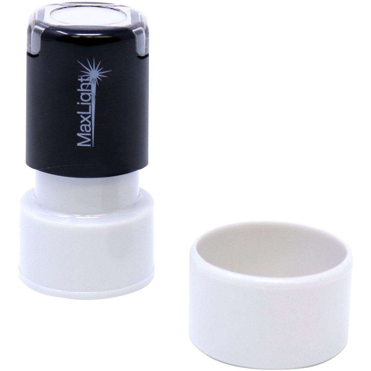 Maxiloth cosmetic dispenser pump cap and white refill container, product image for lotion or serum bottle replacement parts.