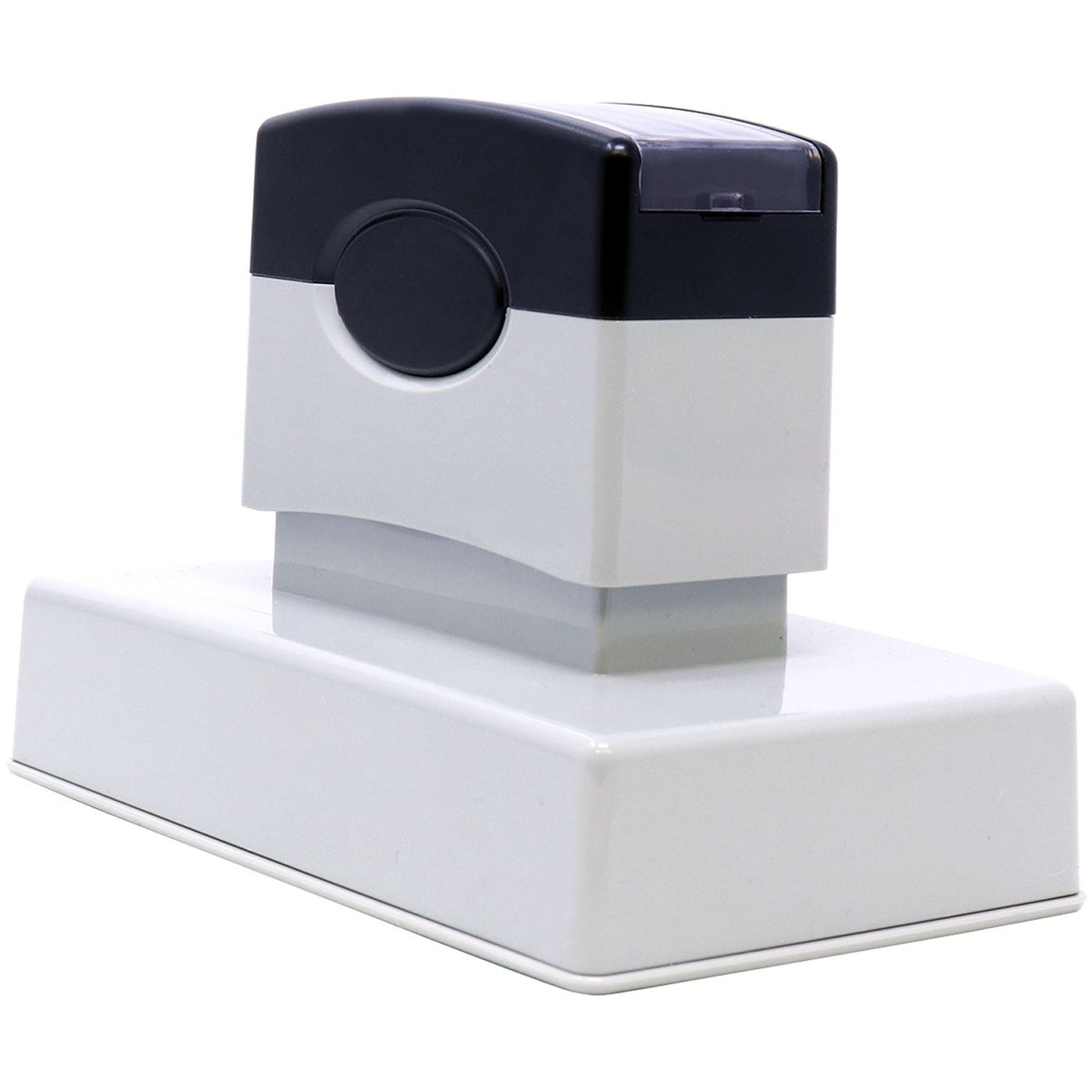 Compact countertop control appliance with circular dial and locking latch, isolated product image on white background