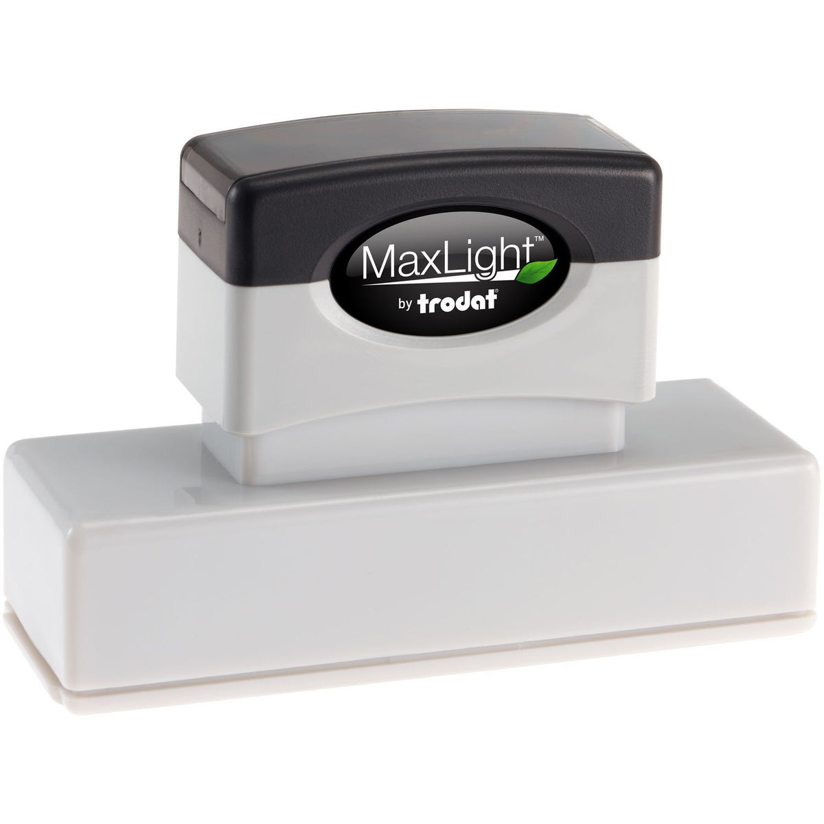 MaxLight by frodat self-inking stamp for professional document markingblack and white office labeling tool.