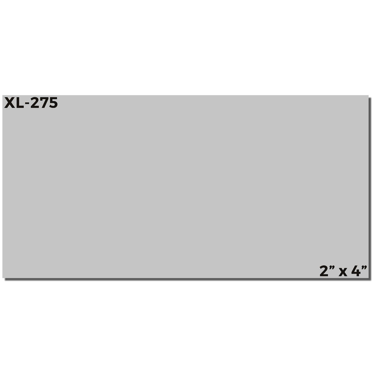 Gray XL-275 2x4 sample panel with product label on a white background