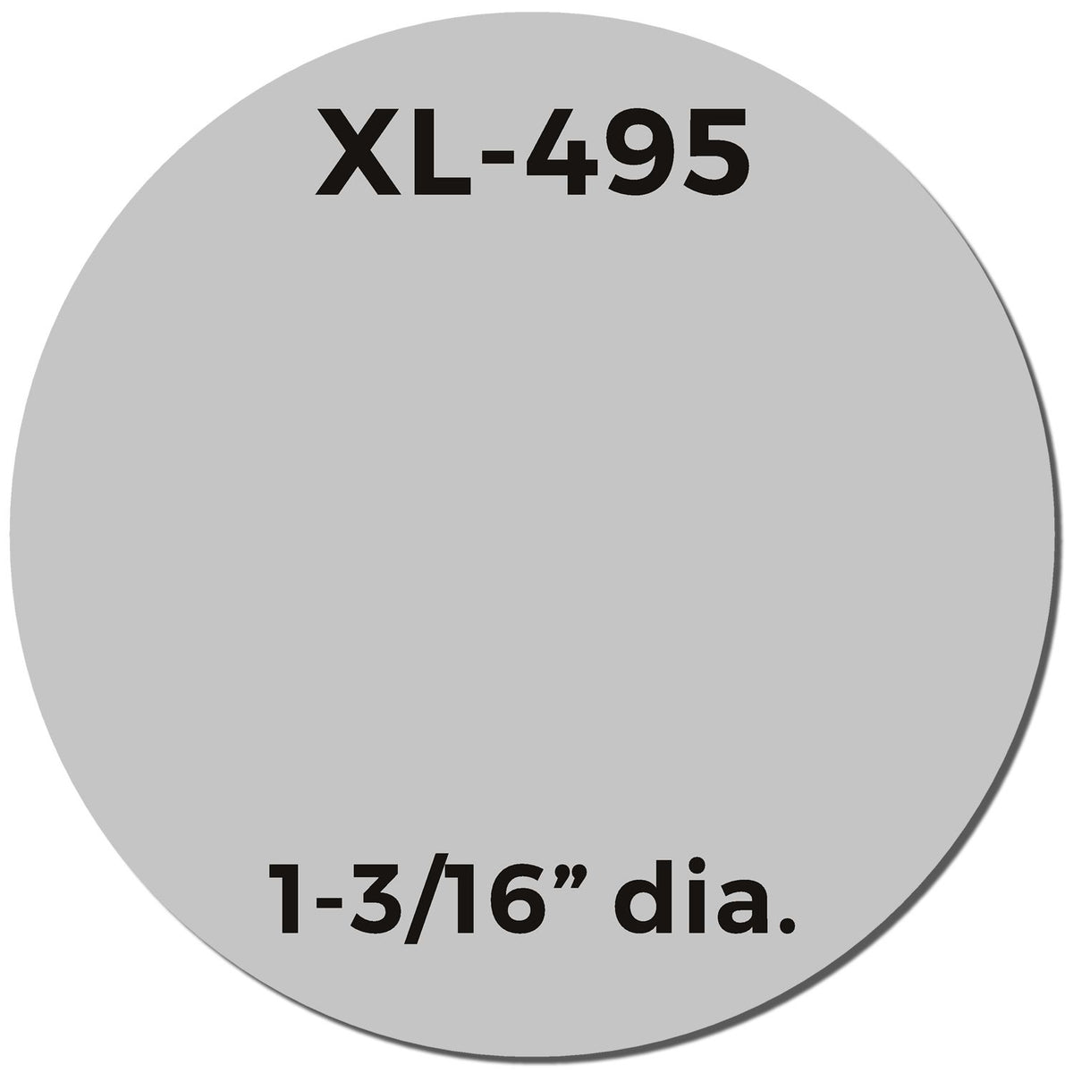 Product size label XL-495 with 1-3/16 inch diameter marking.