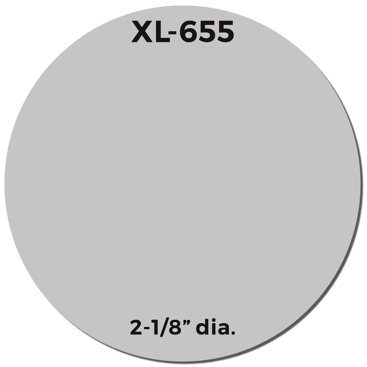 XL-655 part number label showing 2-1/8 inch diameter product size for identification and specs