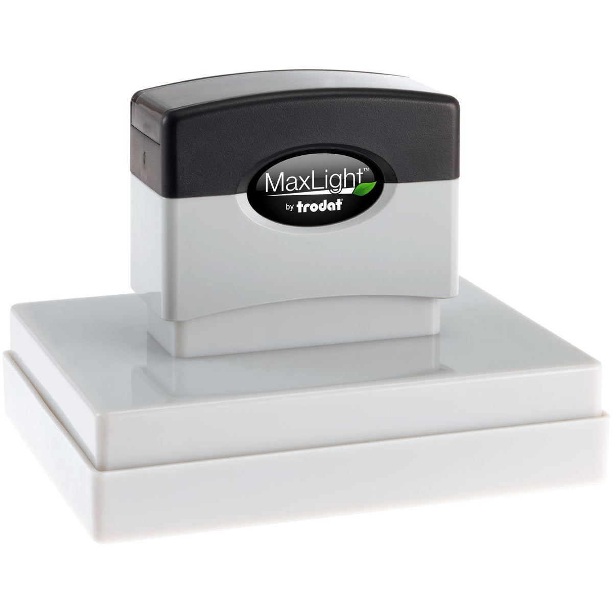 Trodat MaxLight stamp pad device, branded office stamp for quick, clean imprinting on paper and legal documents with consistent dates and labels.