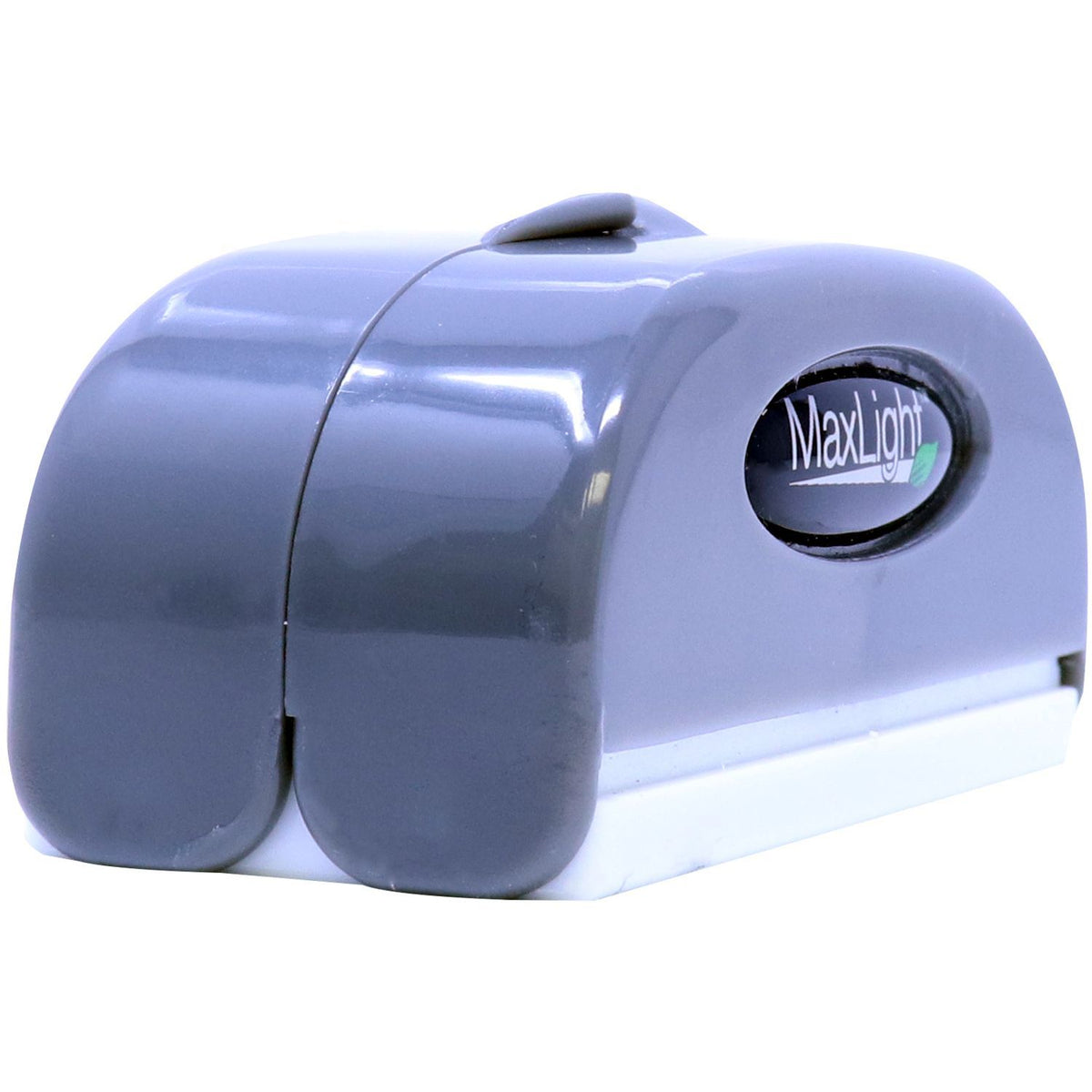 MaxLight portable LED spotlight head close-up, featuring the beam lens for bright outdoor lighting illumination
