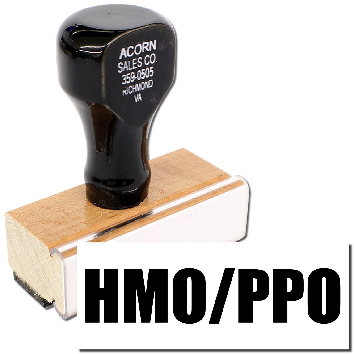 HM0Y PPO tool featuring Acorn Sales Co. black rubber head on wooden base, shown as a replacement part for repairs.