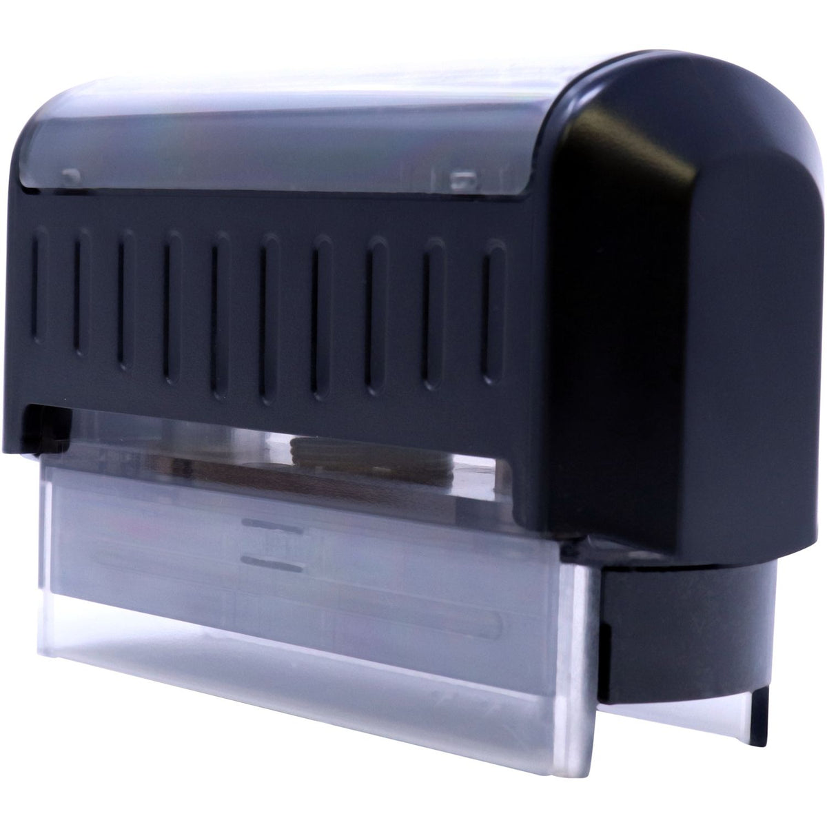 Close-up of a navy blue electric countertop toaster showing bread slots and crumb traykitchen appliance for even breakfast toasting.
