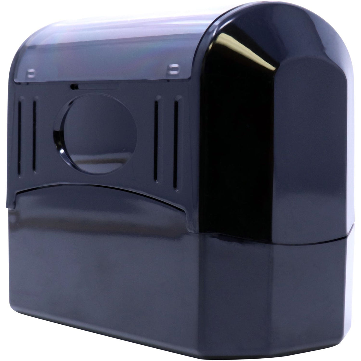 Blue outdoor wall mailbox front with mail slot and drop opening, showing secure locking compartment for residential mail delivery.