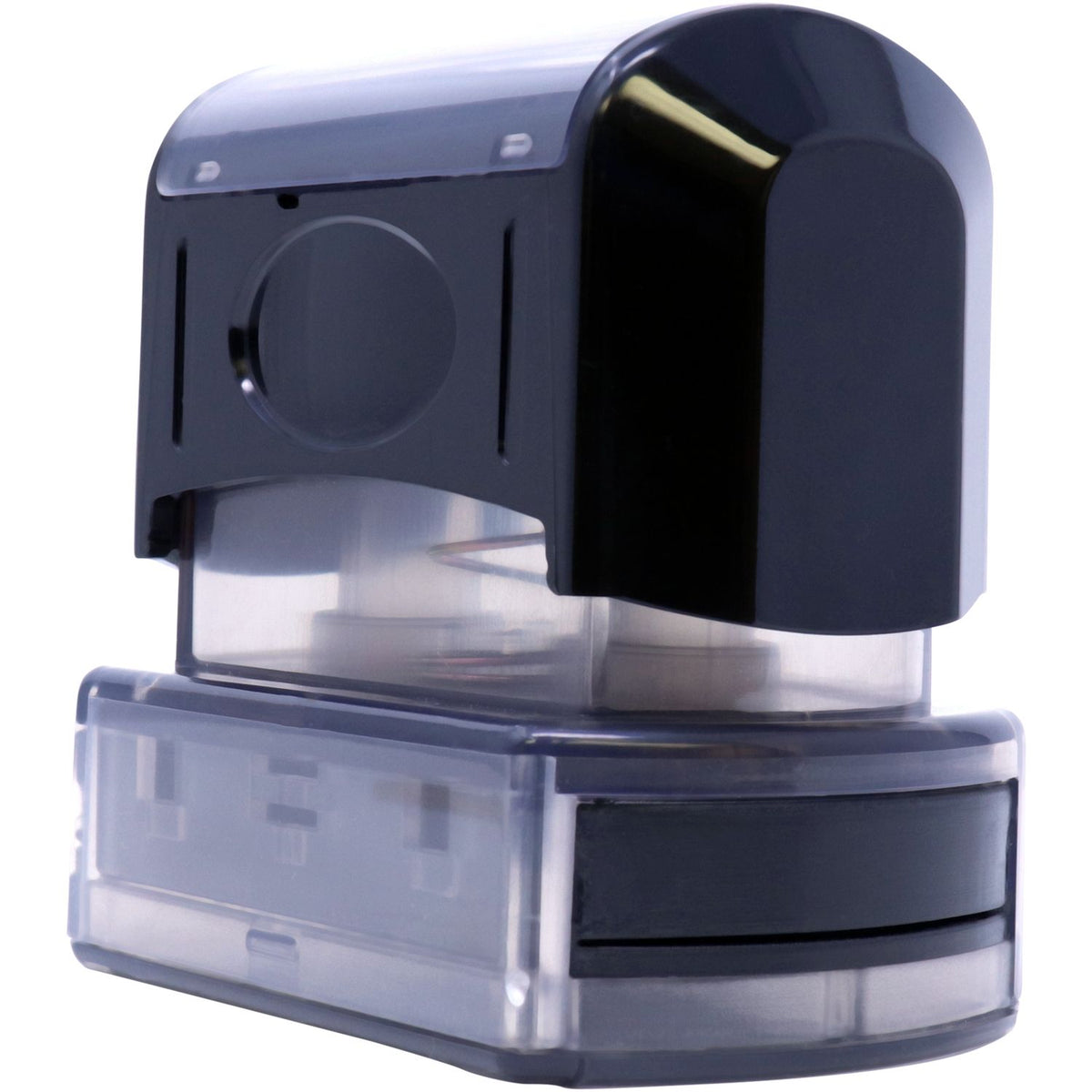 Close-up of blue-and-black motion sensor module for home security alarm system