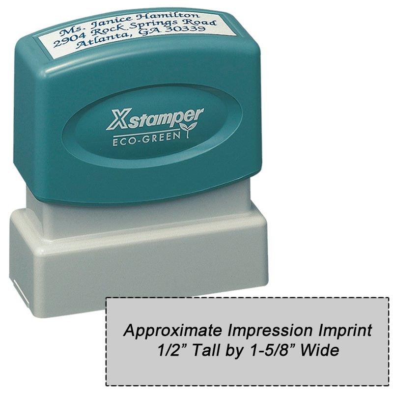 N10 Custom Xstamper 1/2 x 1-5/8 | Xstamper Pre Inked Stamp | Acorn