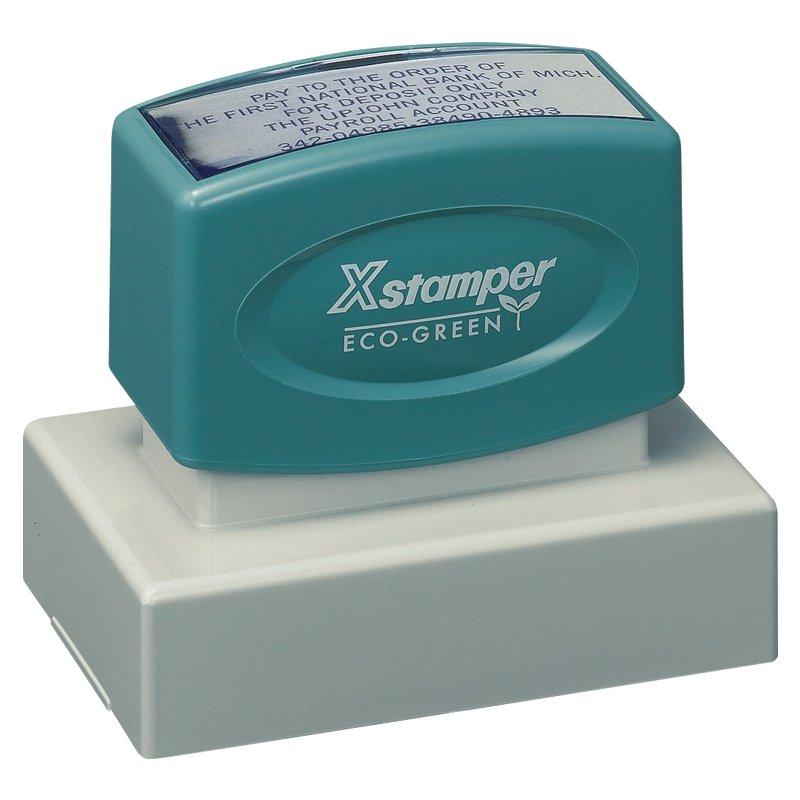 Xstamper Eco-Green self-inking stamp for mailing address validation and office document stamping