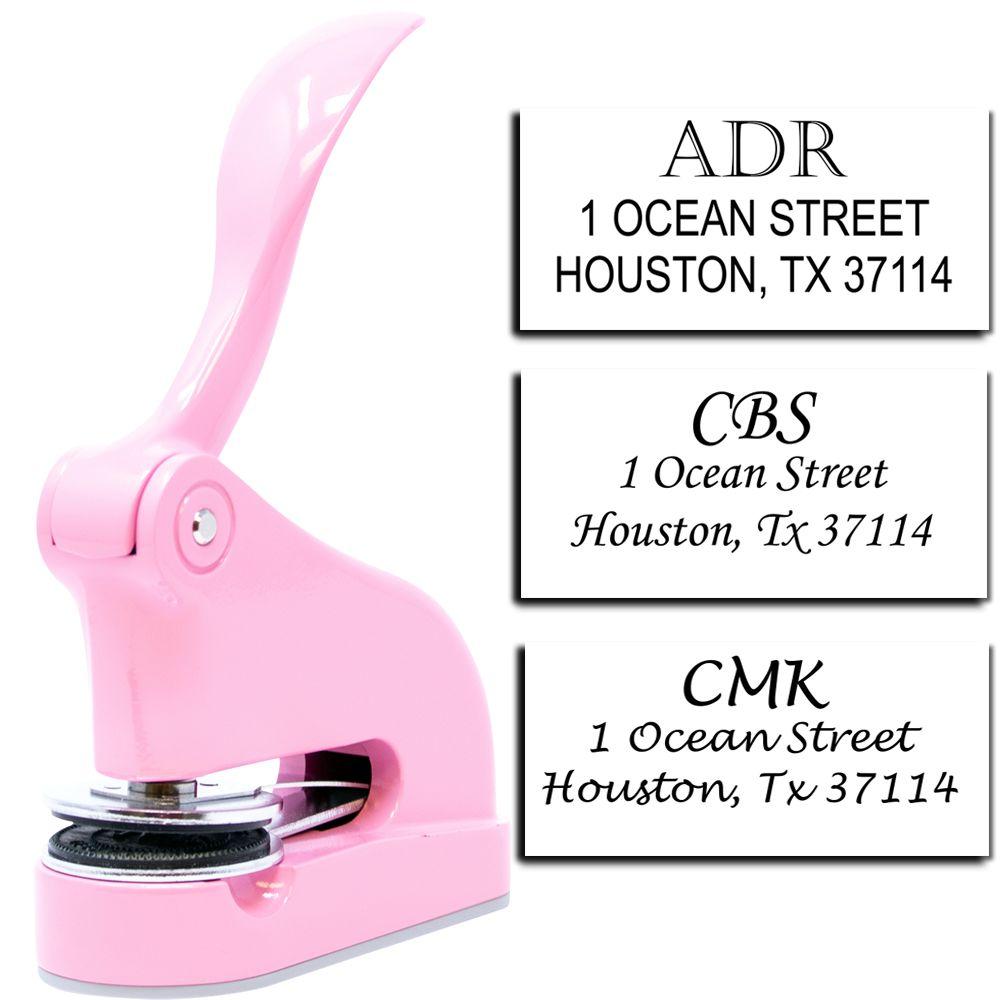 Pink Gift Address-Monogram Combo Embosser Main Image