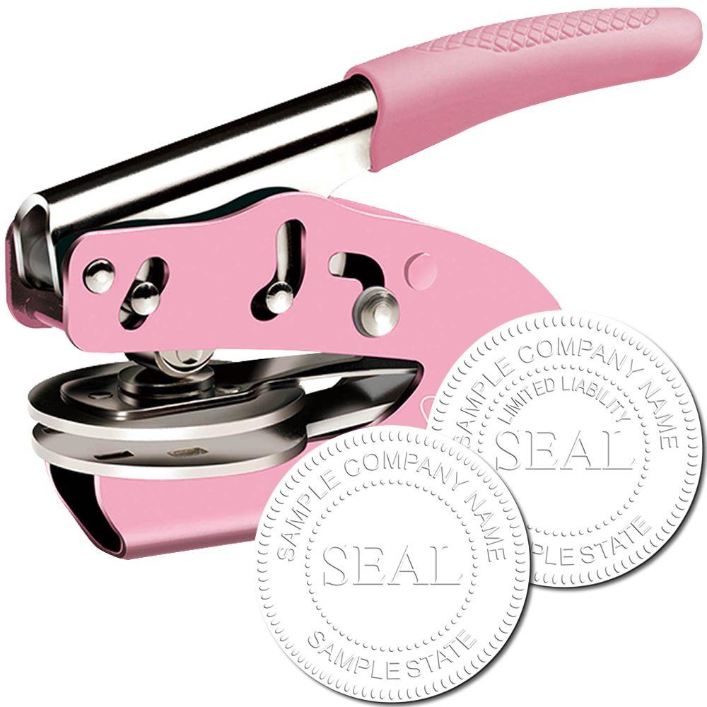 Pink Handheld Soft Corporate Embosser Main Image