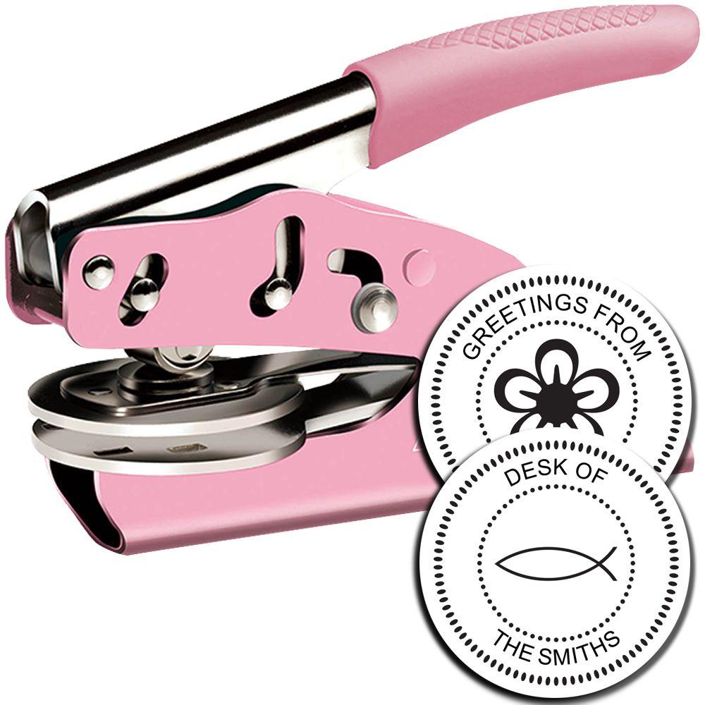 Pink Handheld Soft Library Embosser Main Image