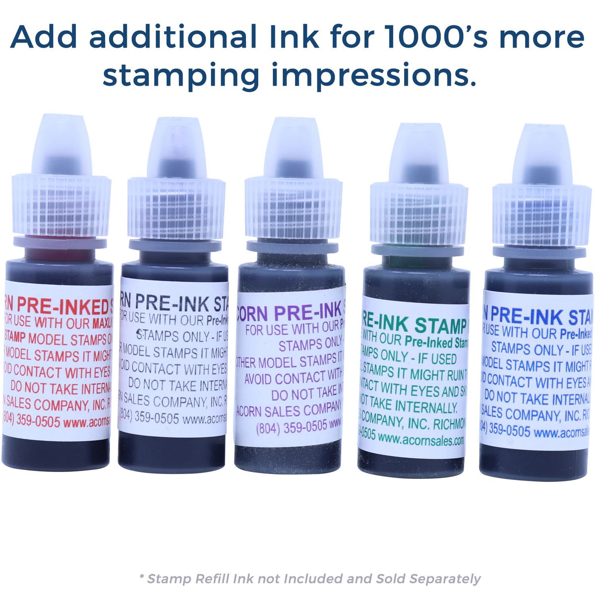 Add refill ink to pre-inked stamp bottles for thousands more stamping impressionsrefill ink sold separately.
