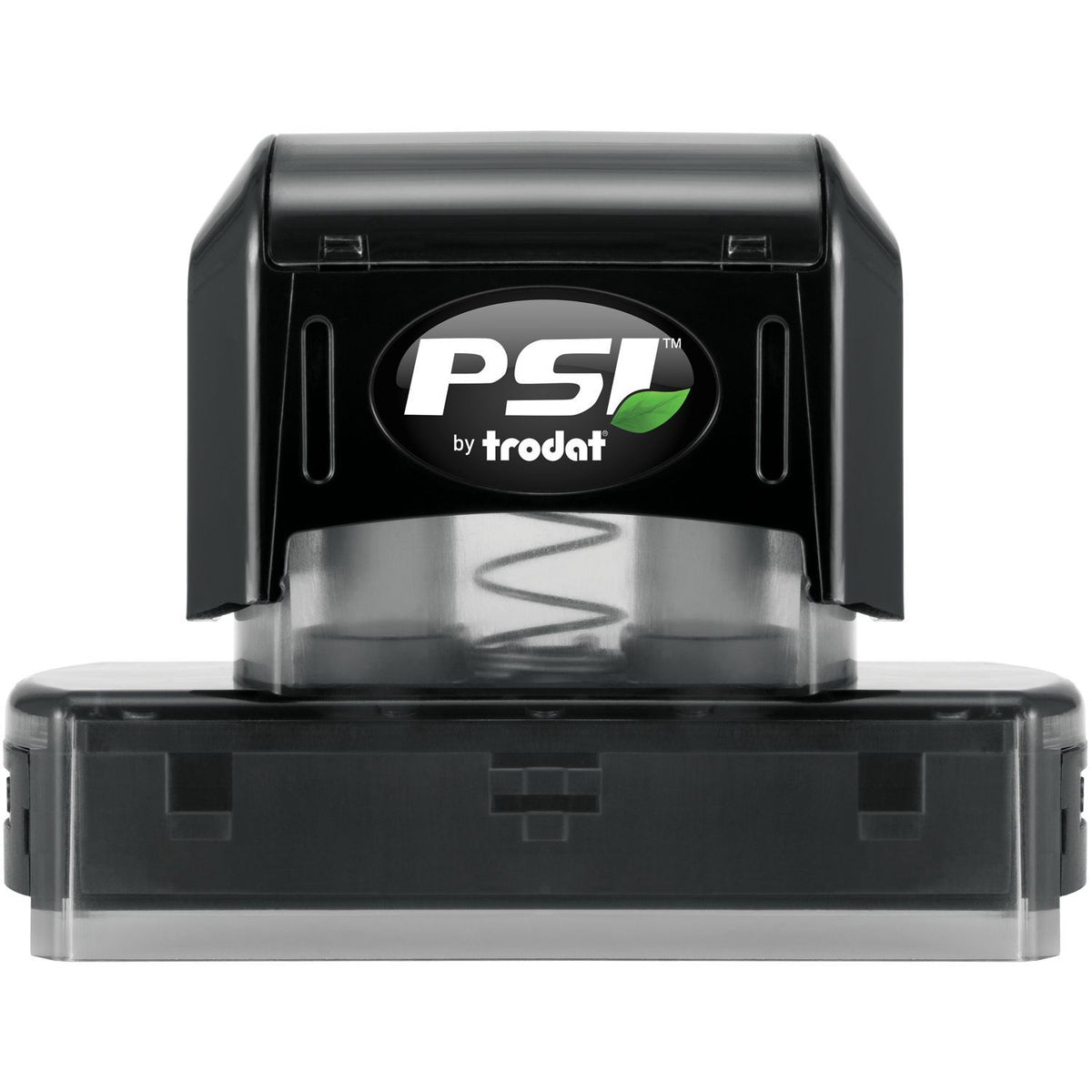 Trodat PSI stamp head with PSI by trodat logo on black ink stamp for labeling and marking