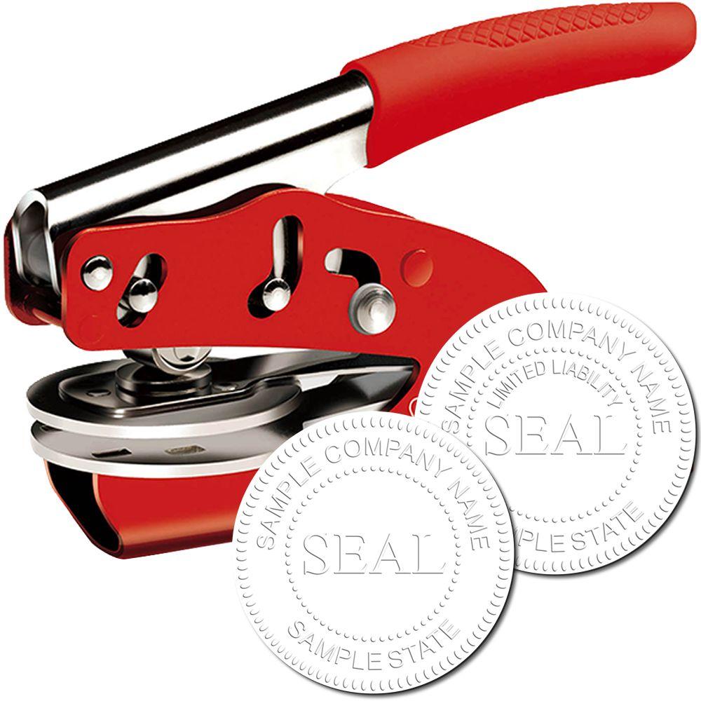 Red Handheld Soft Corporate Embosser Main Image