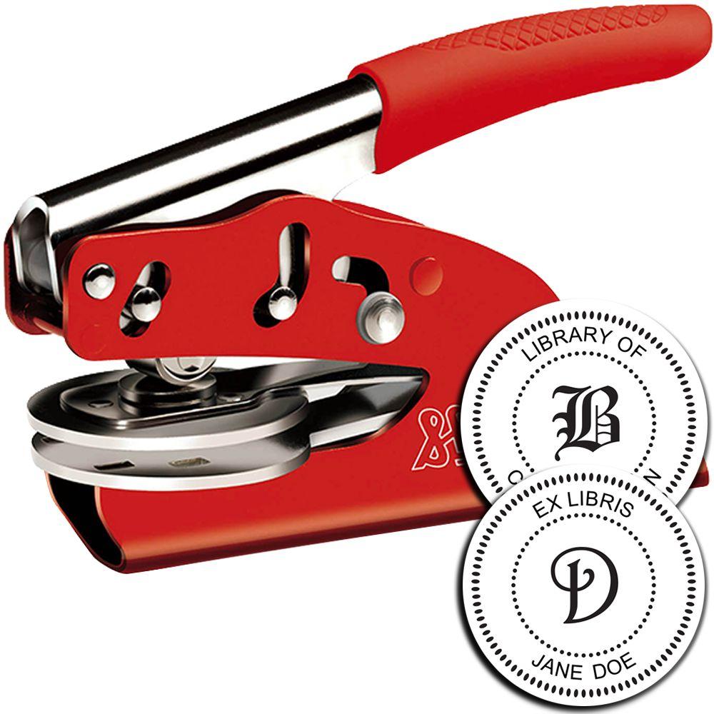 Red Handheld Soft Library Embosser Main Image