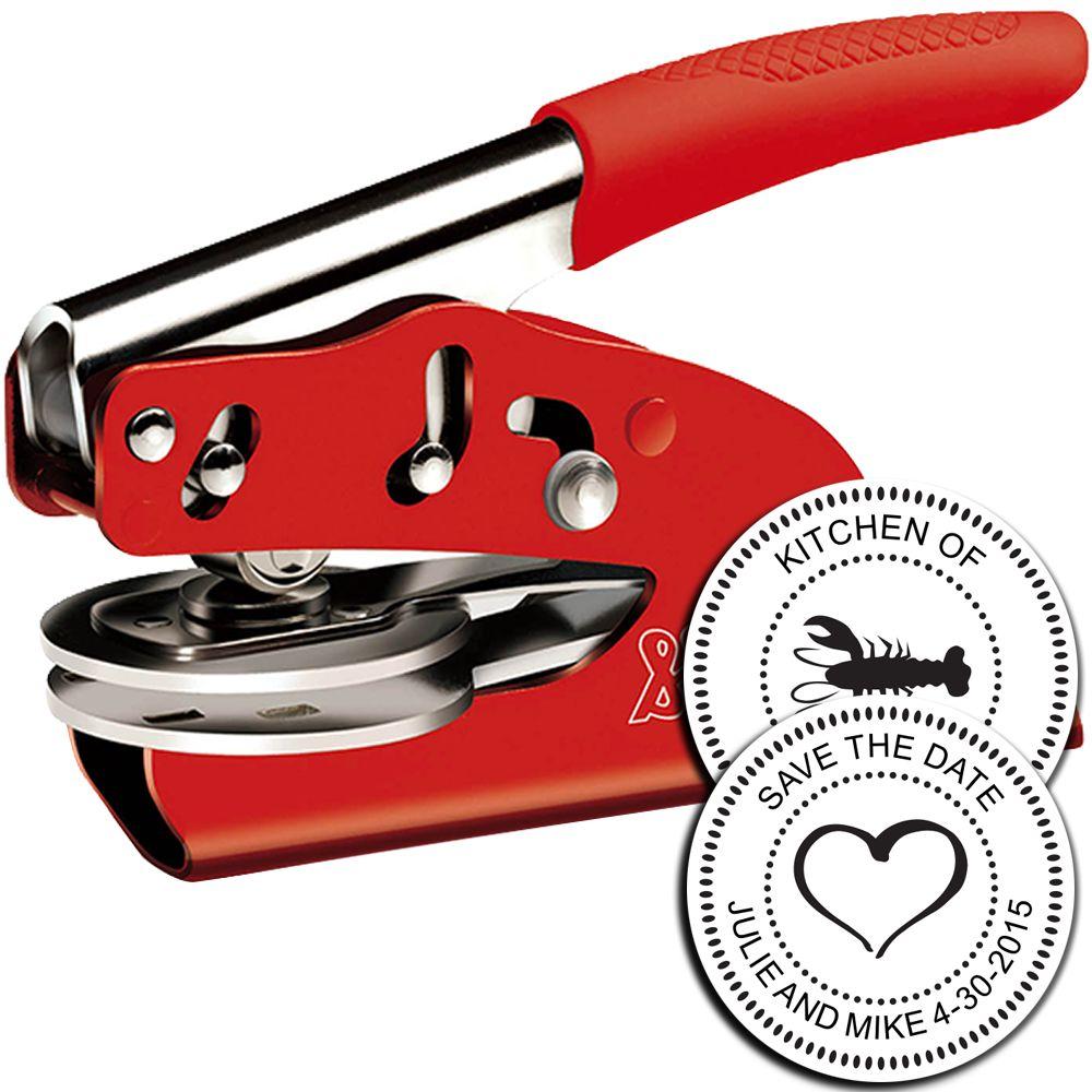 Red Handheld Soft Personal Embosser Main Image