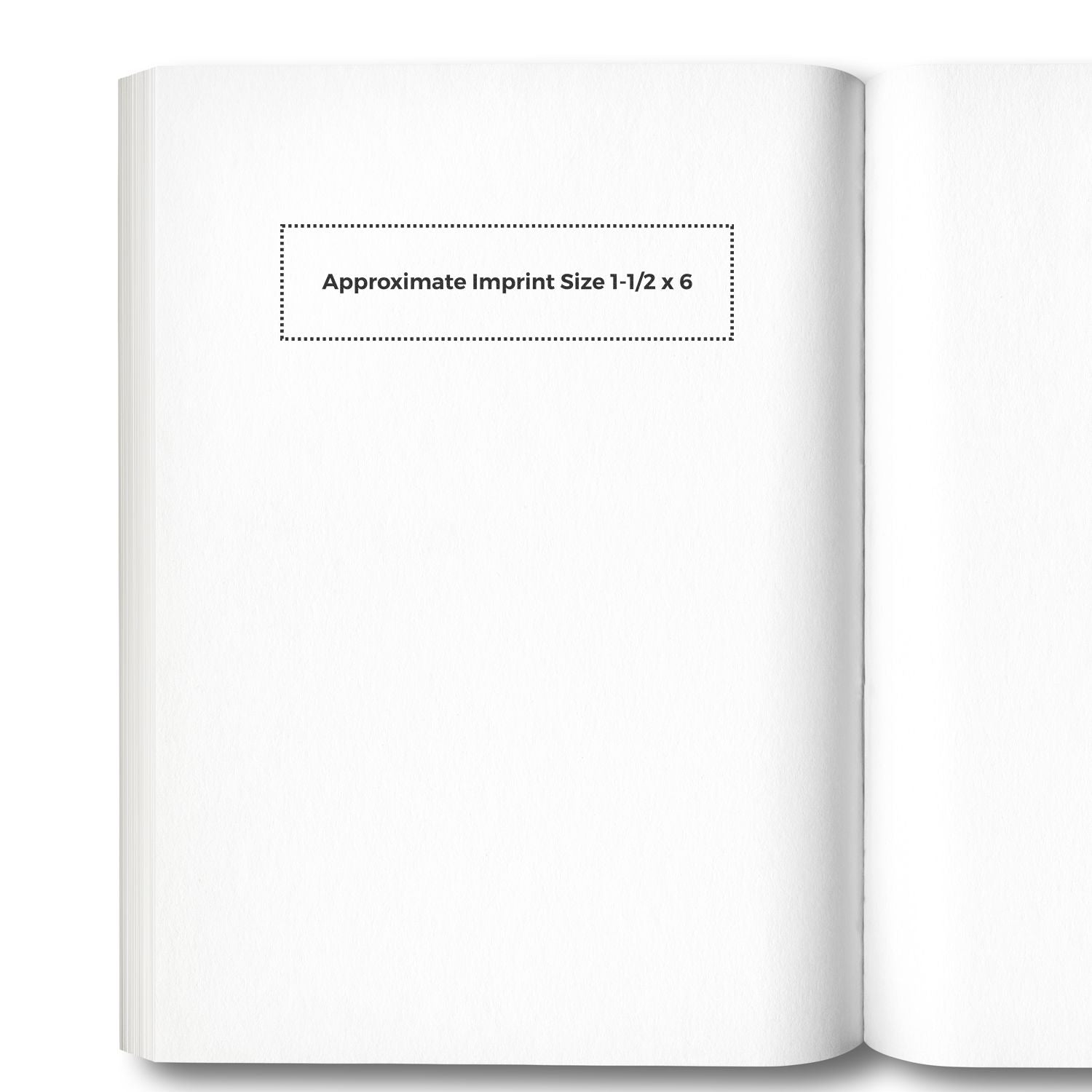Guide for imprint printing on book page: approximate imprint size 1-1/2 x 6.