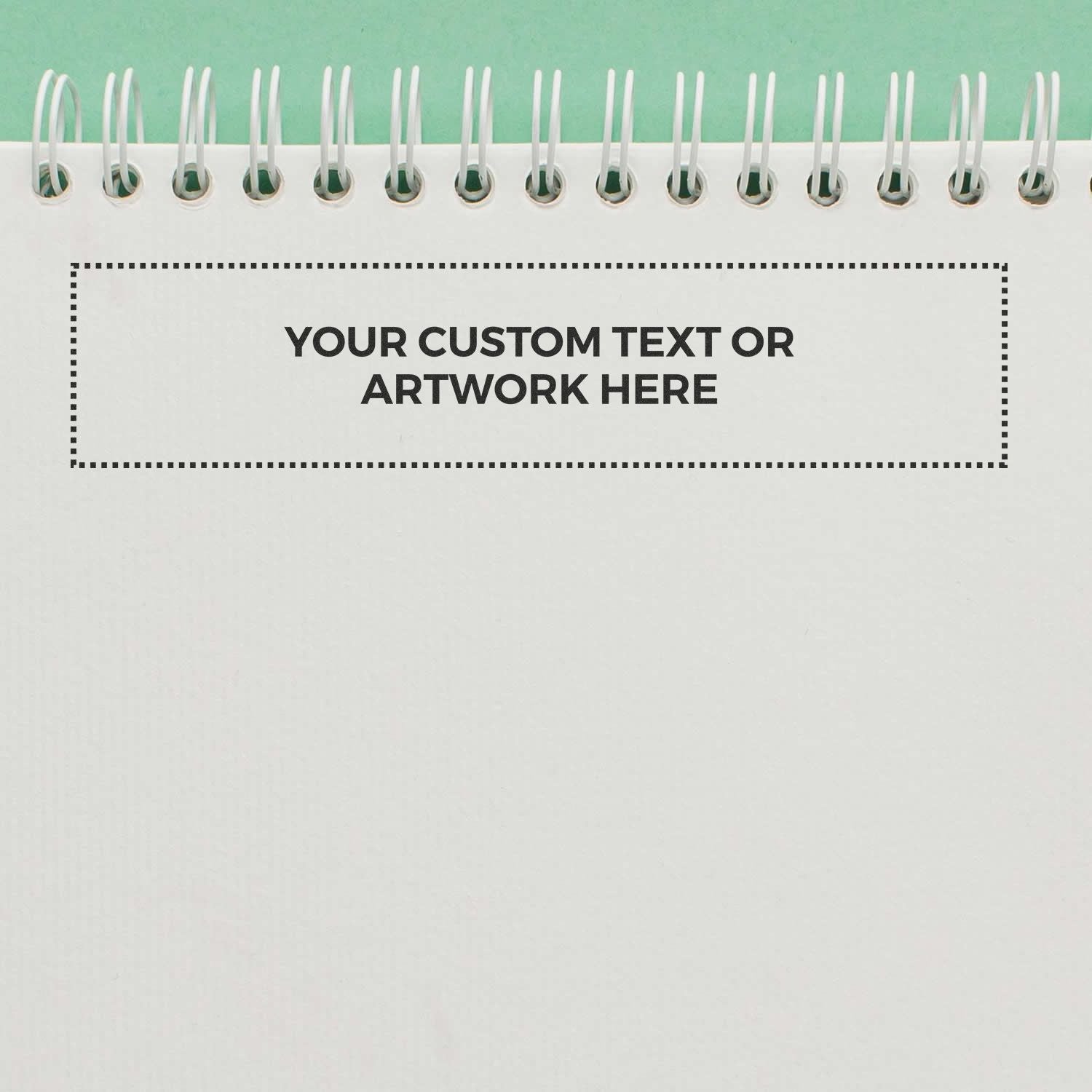 Notebook or scrapbook page template with binder rings and a central area for your custom text or artwork.