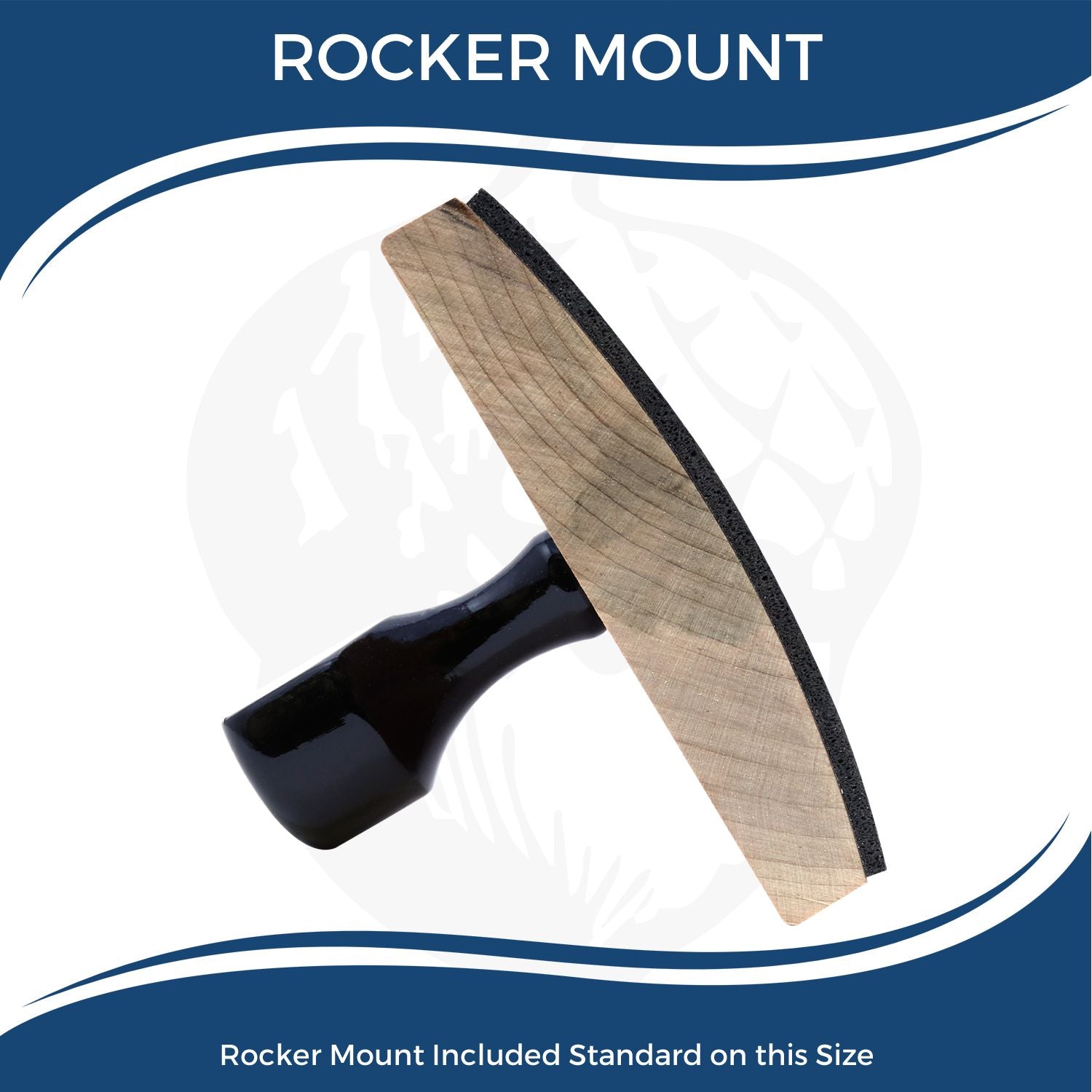 Rocker mount included standard hardware for this size, featuring a wooden base and black rocker section for secure installation