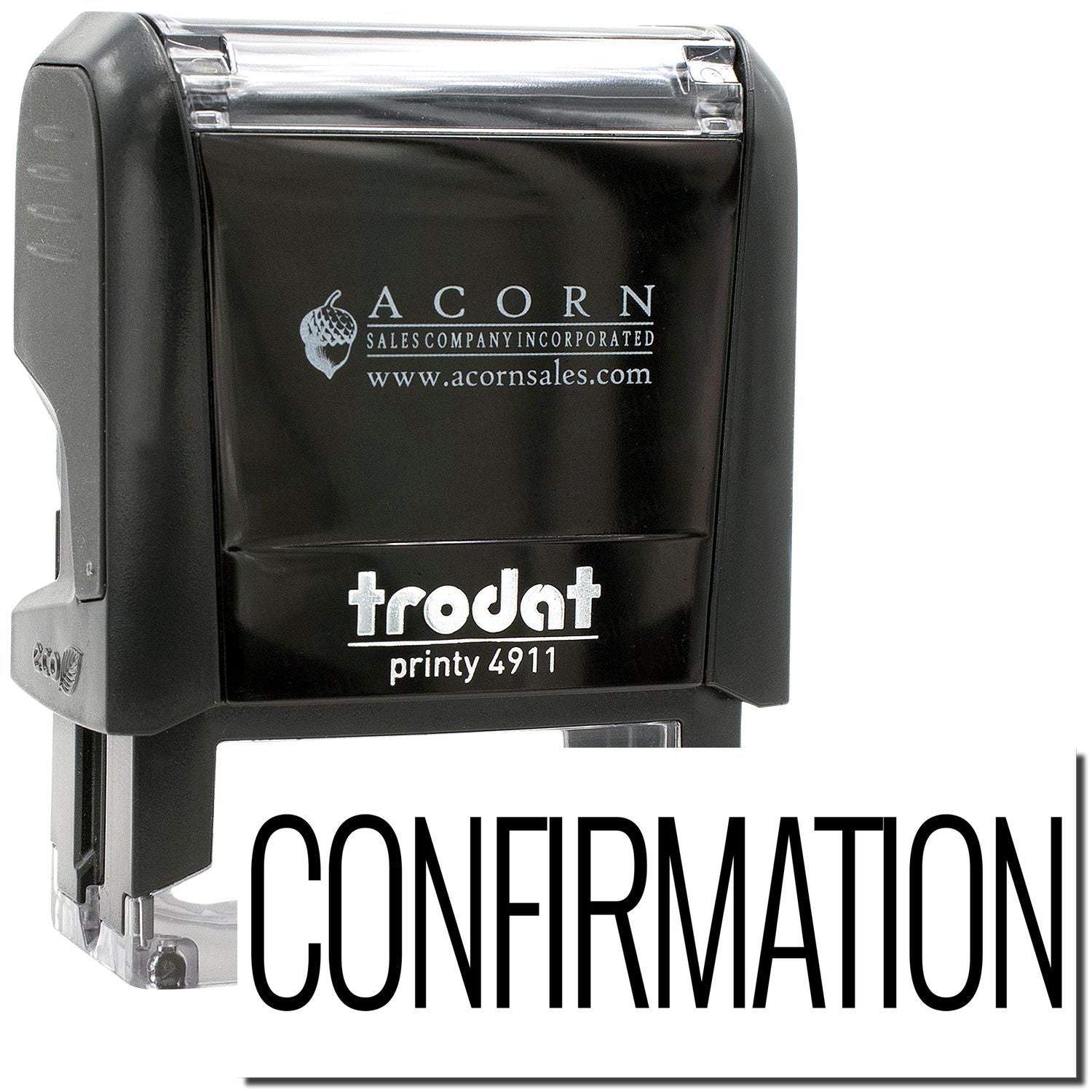 Trodat Printy 4911 self-inking confirmation stamp, black ink office stamp for documents