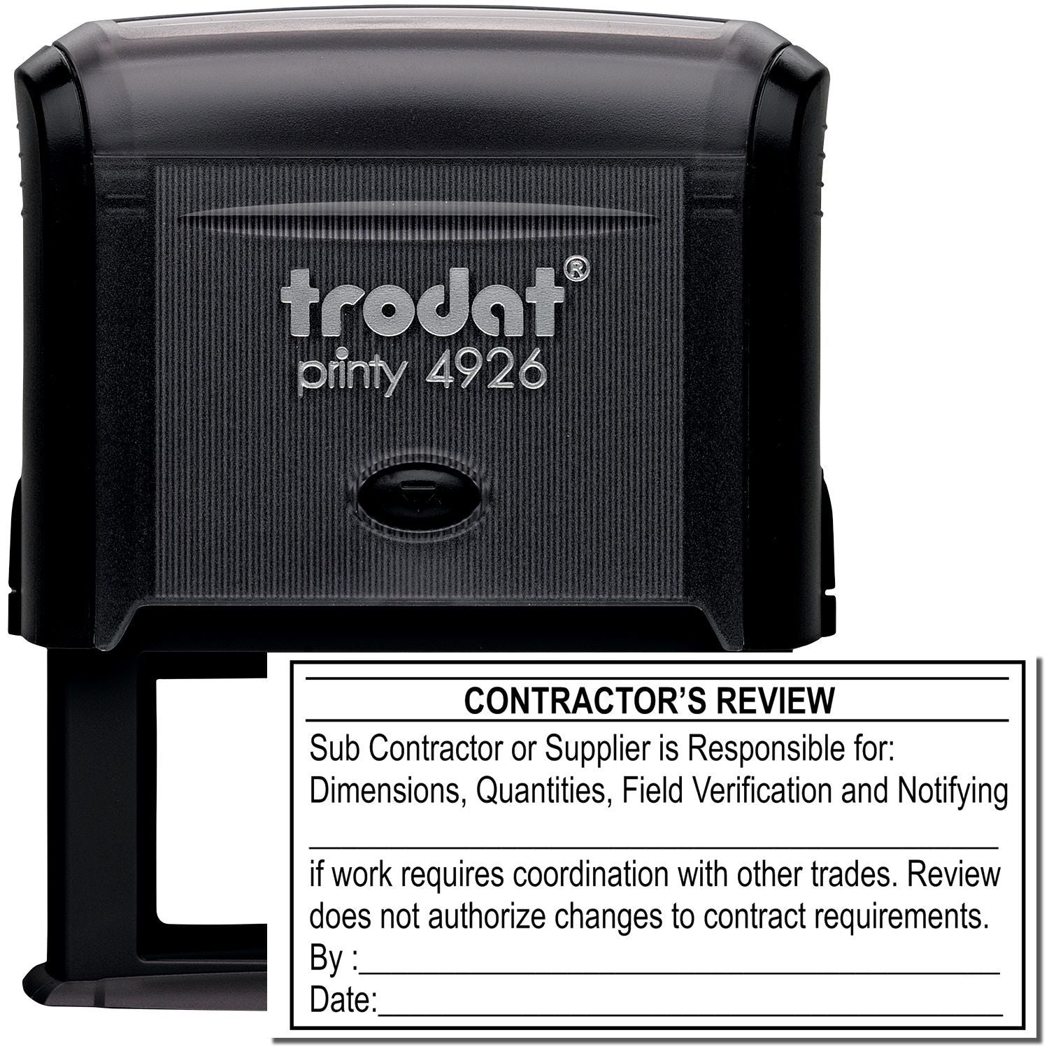 Self Inking Contractor's Review Stamp | Construction Stamps