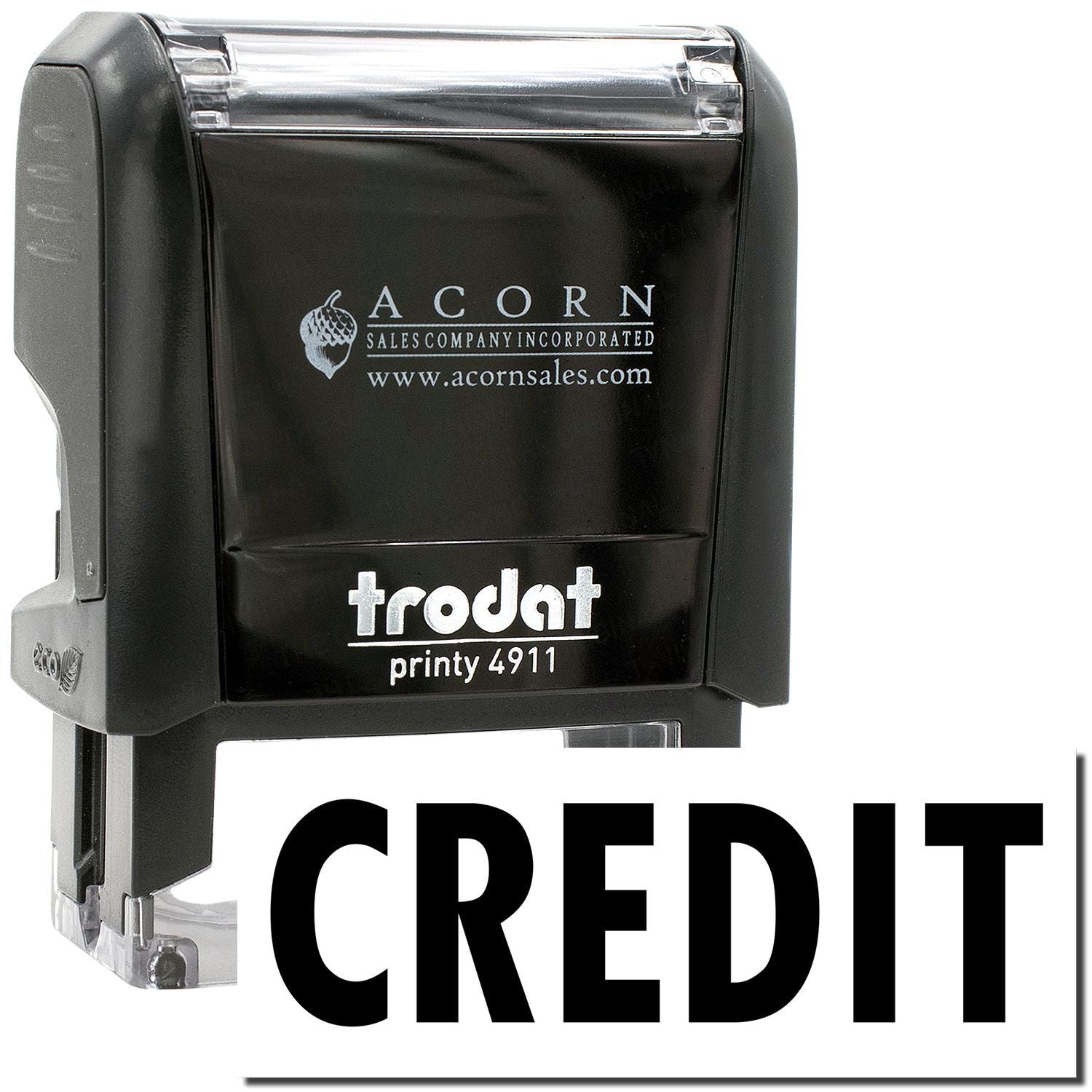Trodat Printy 4911 black self-inking credit stamp by Acorn Sales