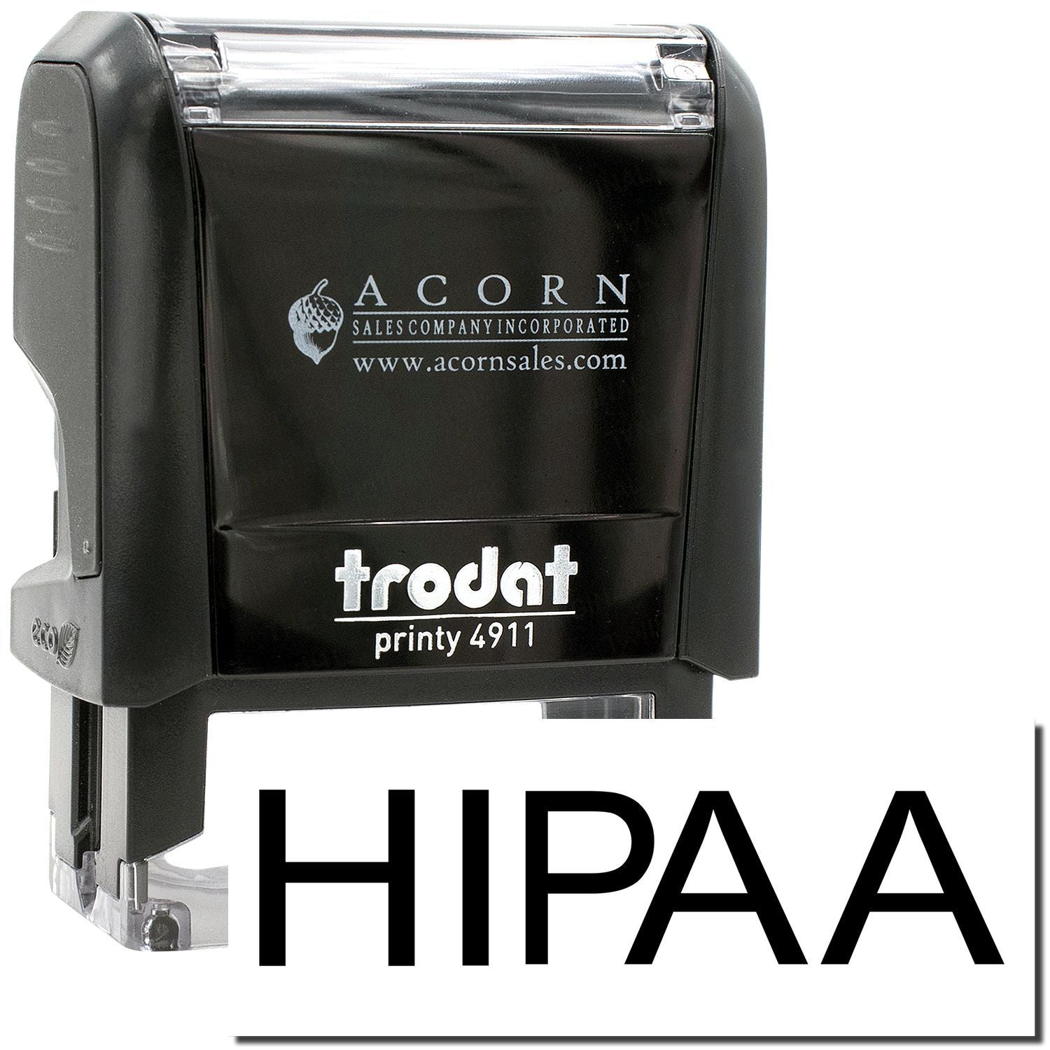Black Trodat Printy 4911 self-inking HIPAA stamp by Acorn Sales Company