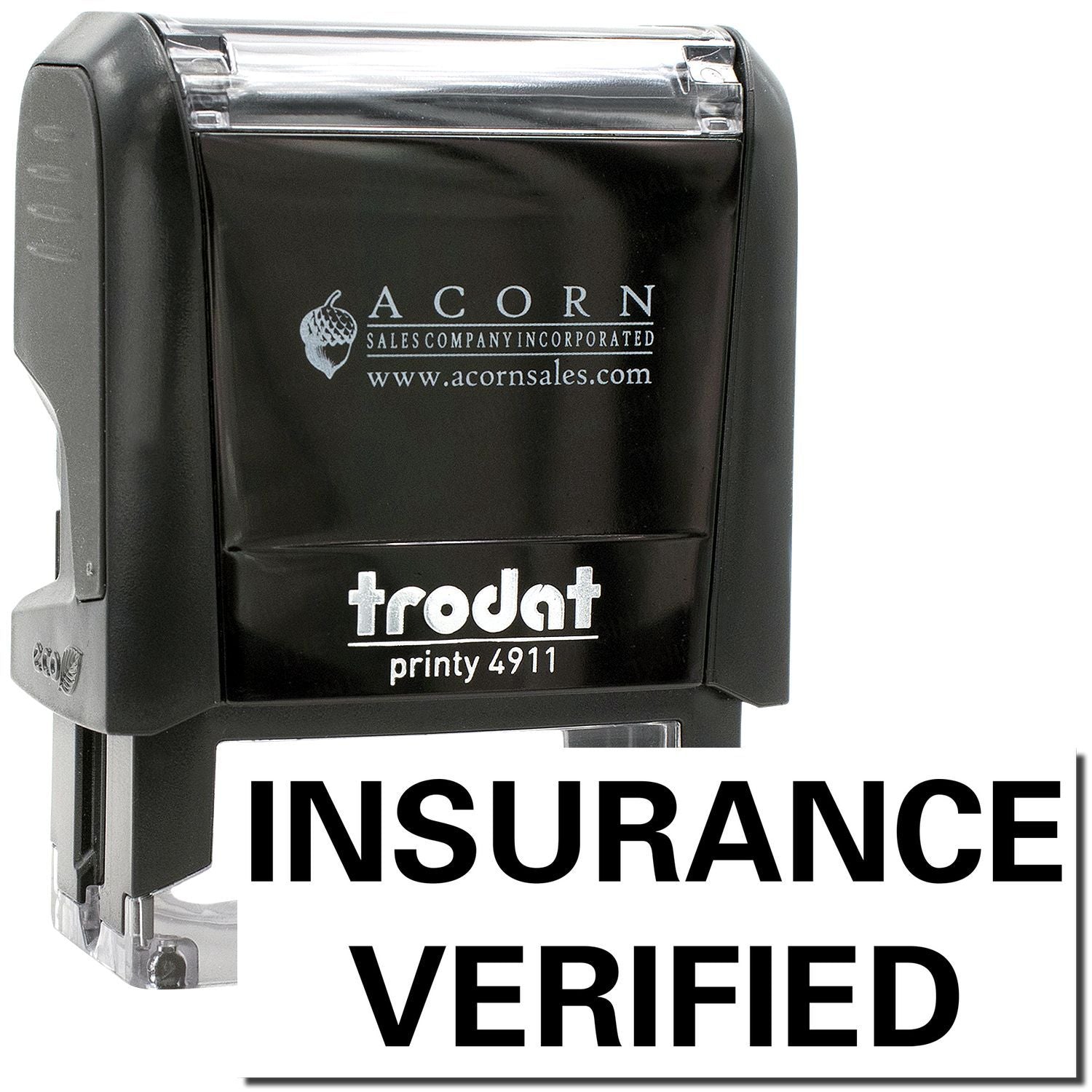 Trodat Printy 4911 insurance verified self-inking stamp by Acorn Sales Company Inc.