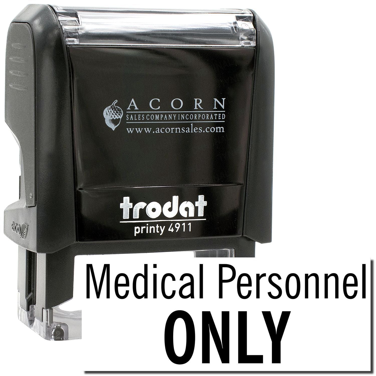 Trodat Printy 4911 self-inking stamp for Medical Personnel Only, black office and healthcare use stamp