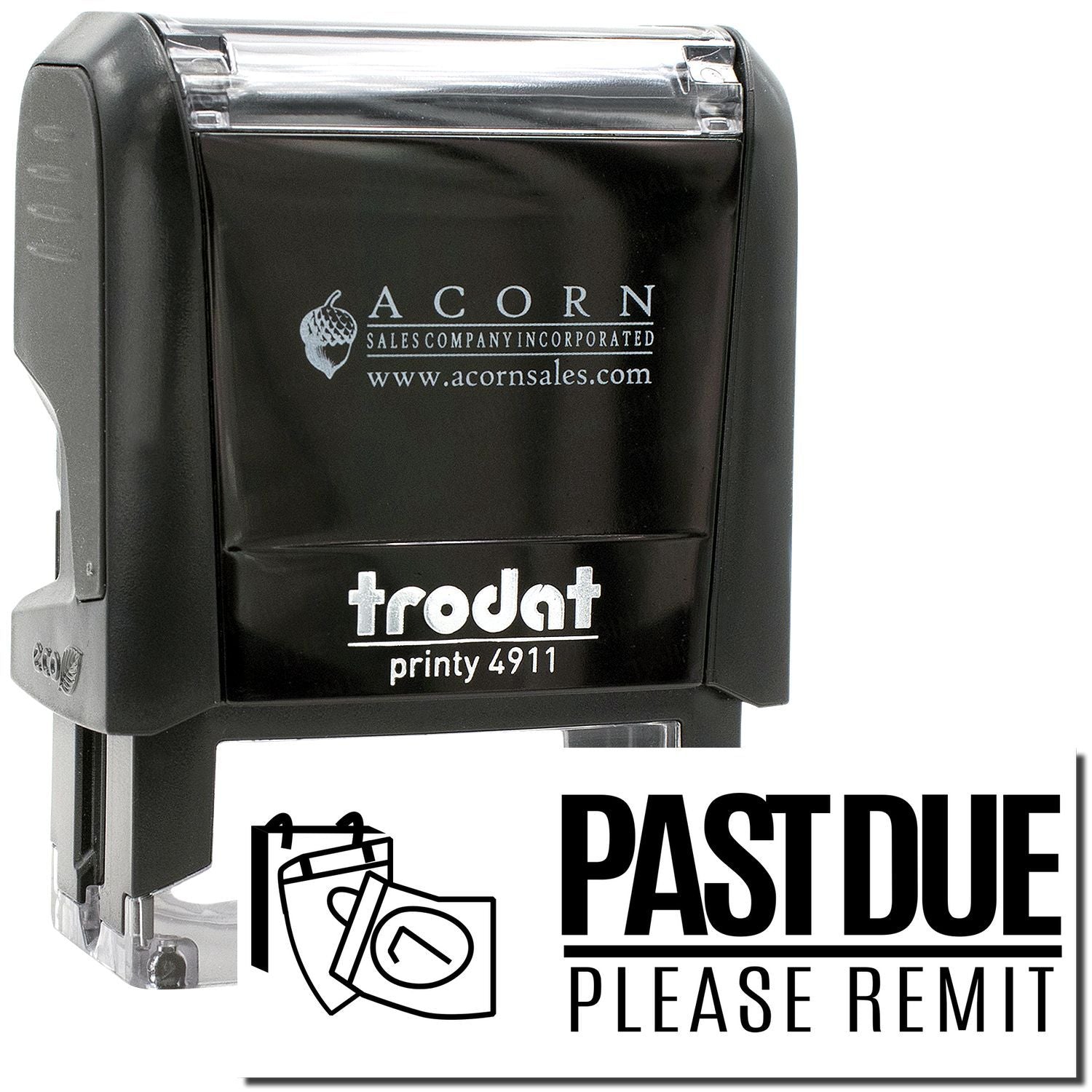 Trodat Printy 4911 self-inking Past Due Please Remit stamp by Acorn Sales.